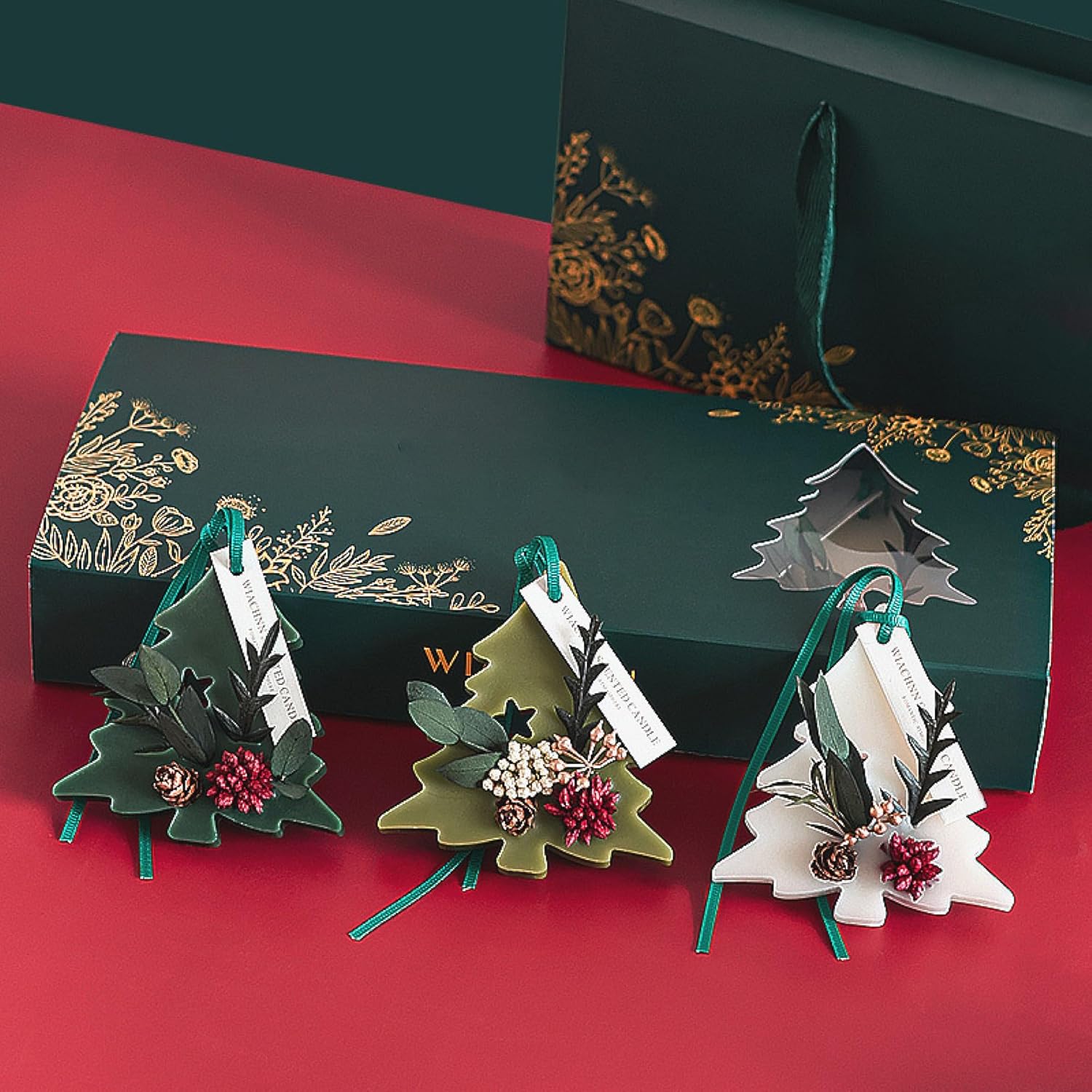 3 Pack Scented Wax Sachets with Christmas Tree Design