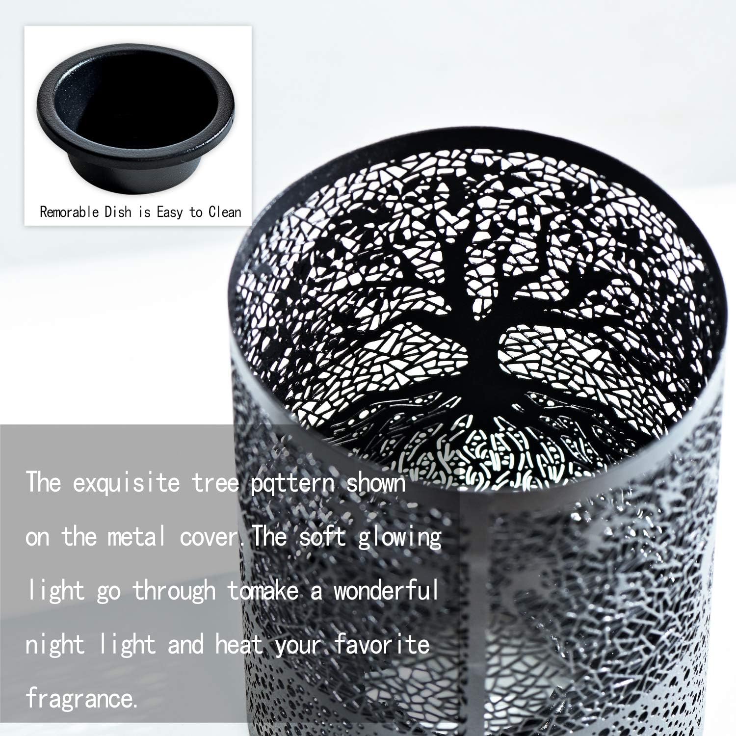 ASAWASA Metal Wall-Plug Wax Warmer with Night Light Function
