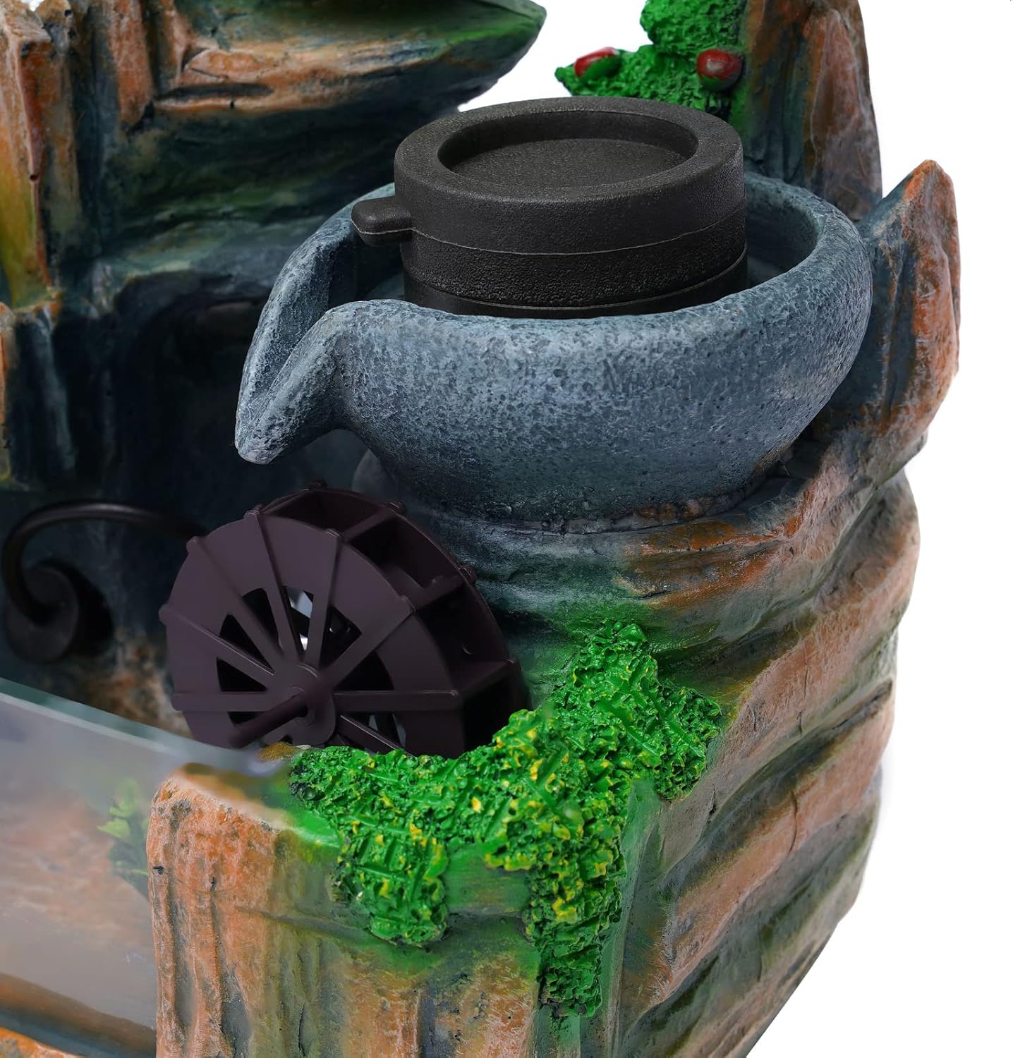 Vintoro Tabletop Fountain with LED Lights and Rockery