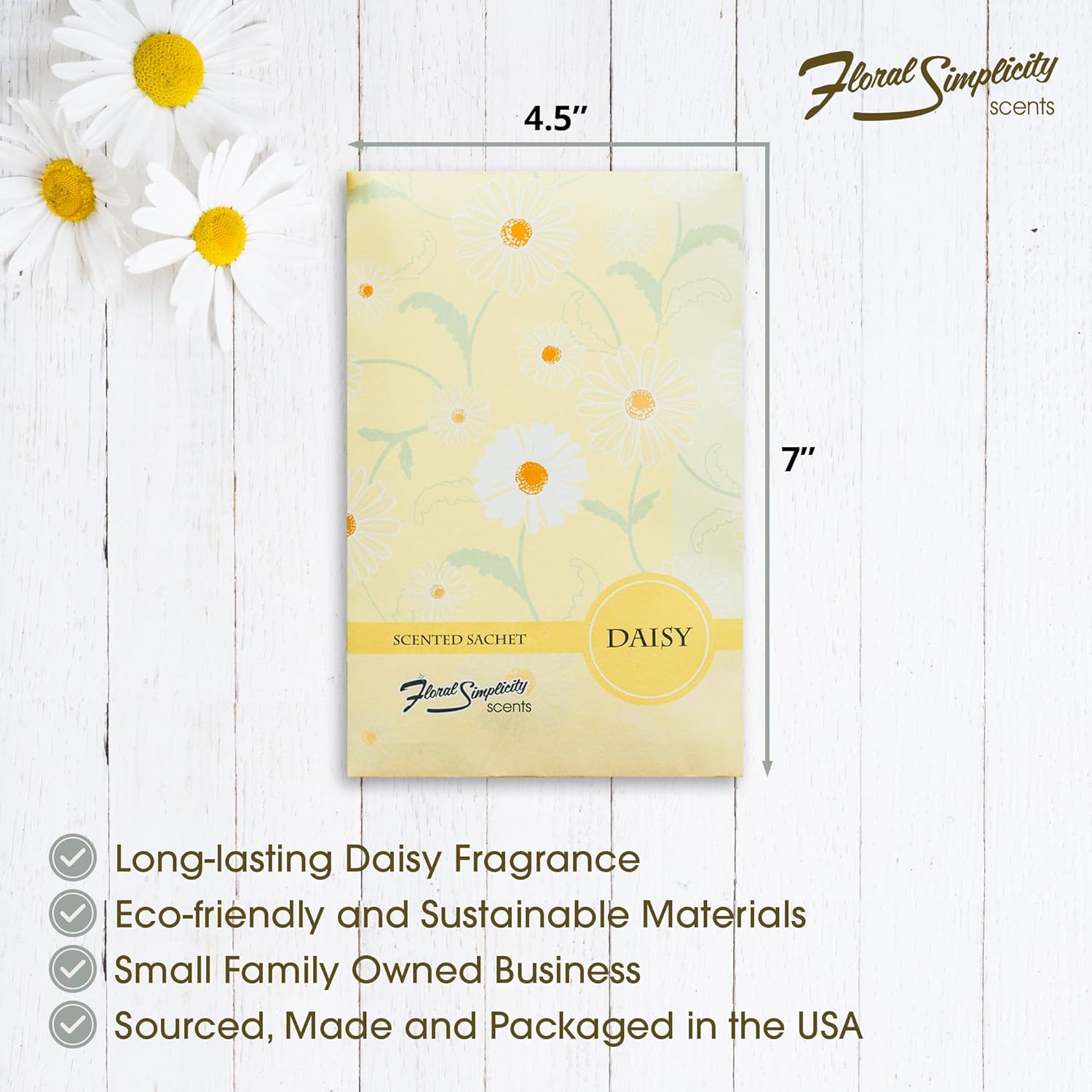 Floral Simplicity Daisy Scented Sachets Pack of 6
