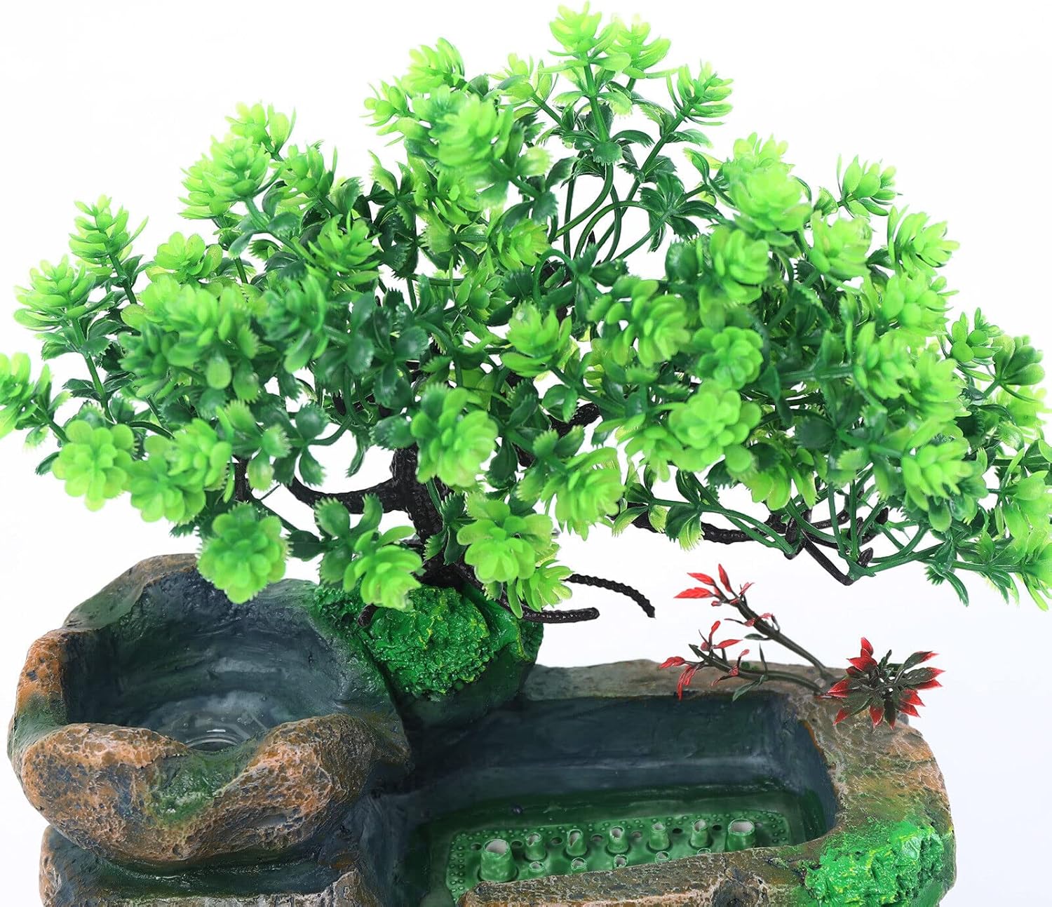 Tabletop Water Fountain with LED Light and Rock Design