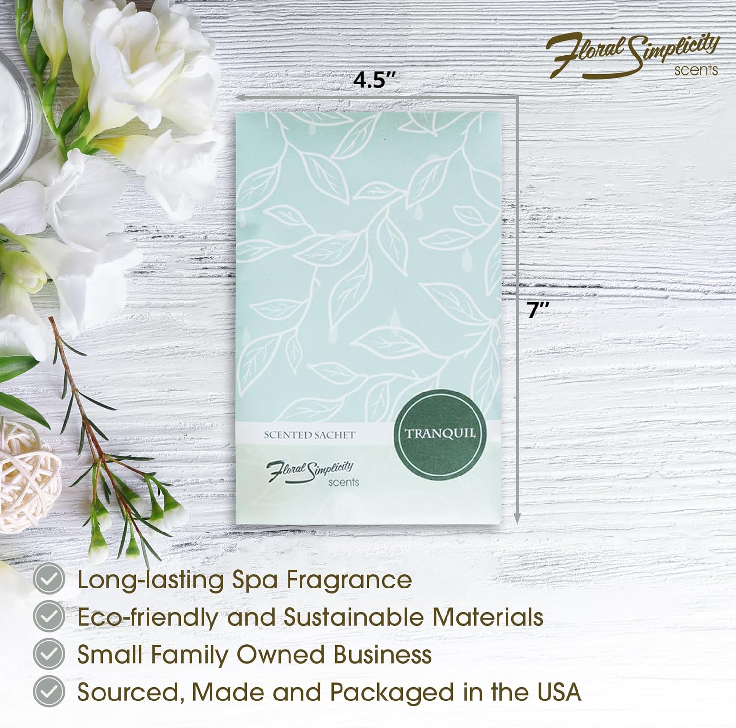 Floral Simplicity Tranquil Scented Sachets Pack of 6