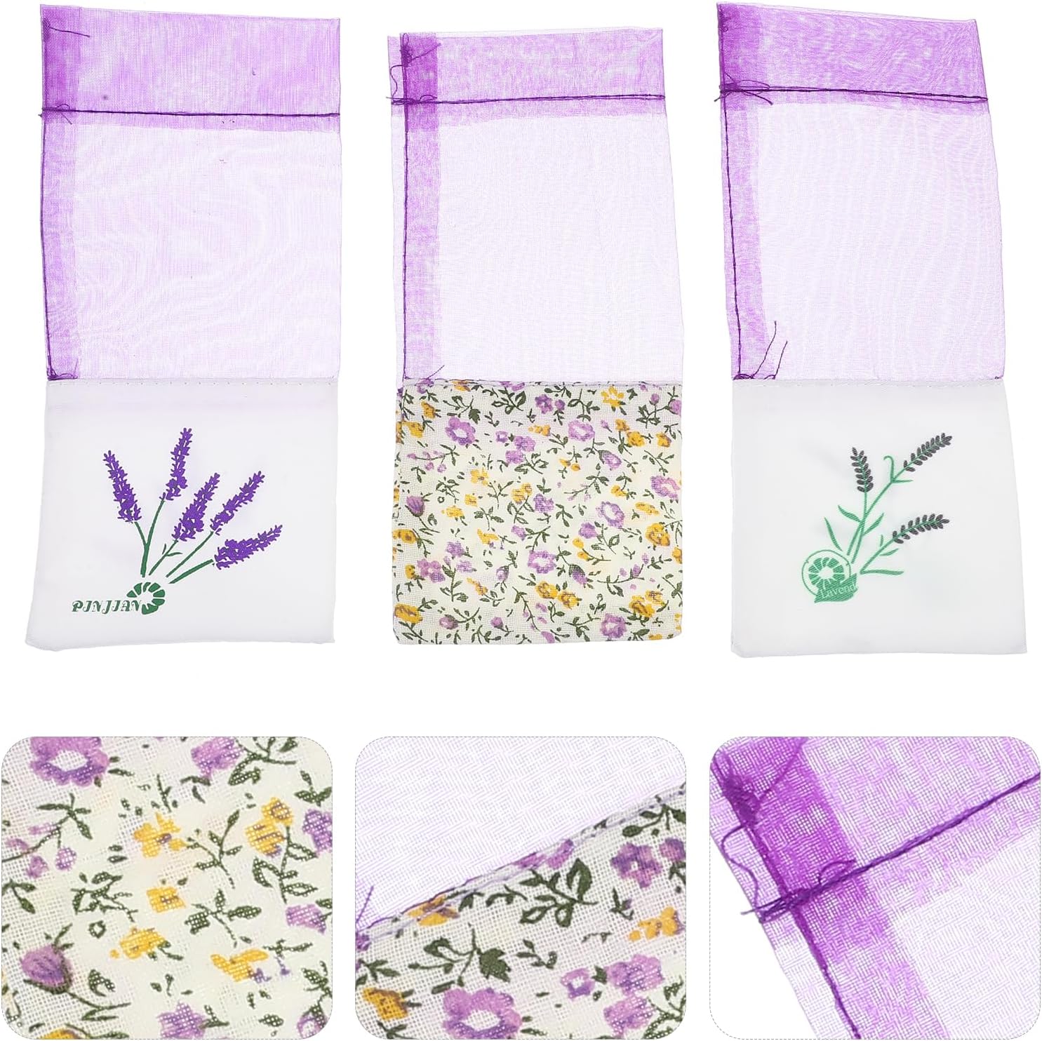 LOGOFUN 15pcs Breathable Mesh Sachet Bags - Purple