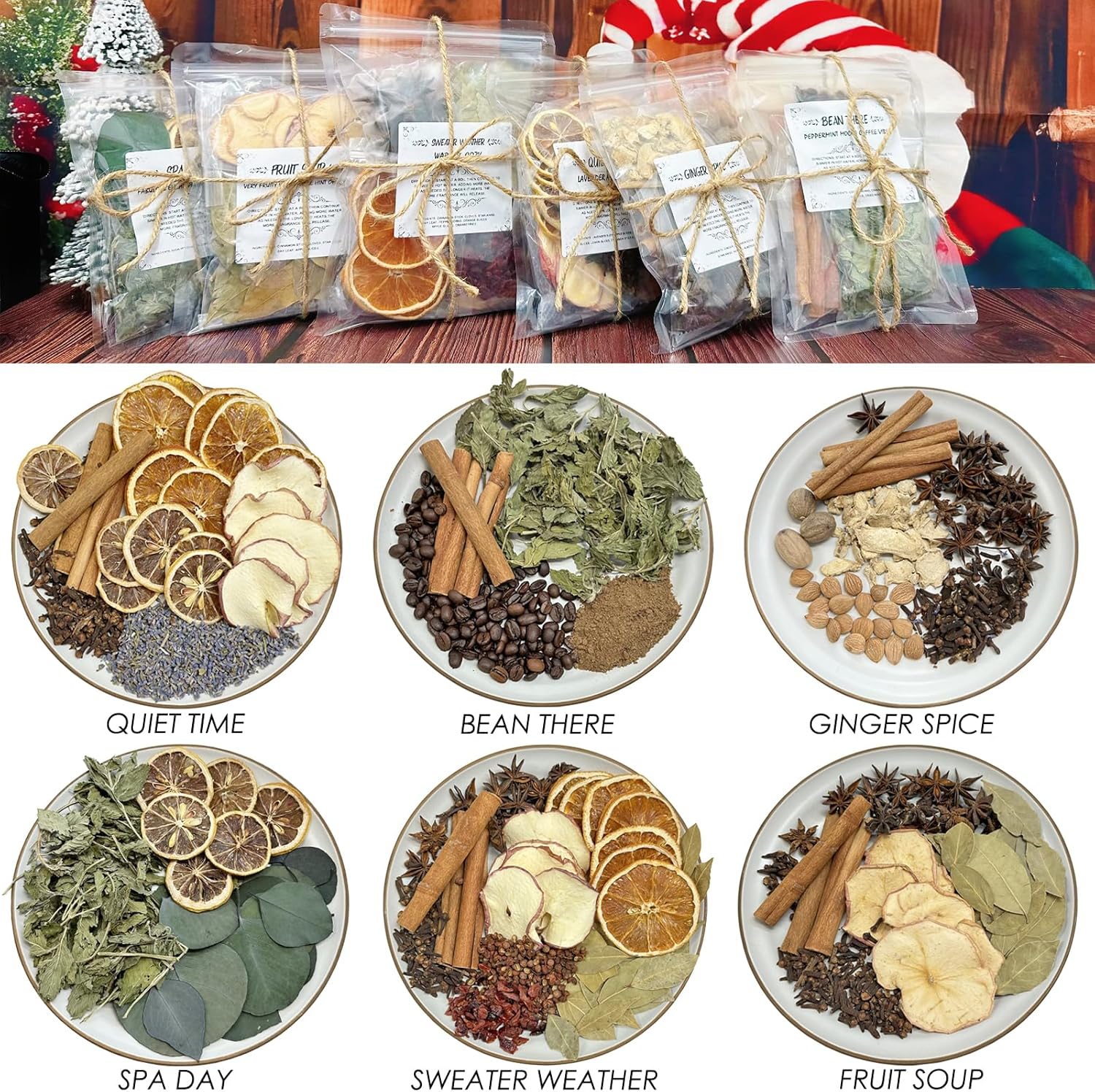 Set of 6 Stovetop Potpourri Blends for Home Fragrance