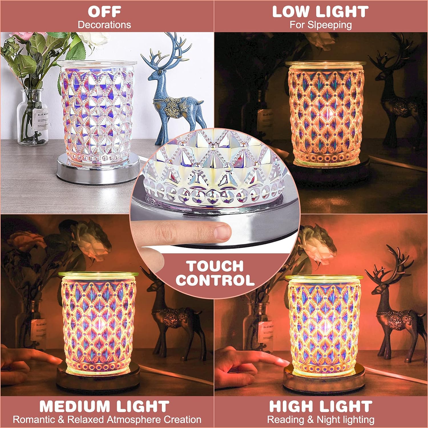 Tensun Dimmable Wax Melt Warmer - Pink Electric Candle Diffuser