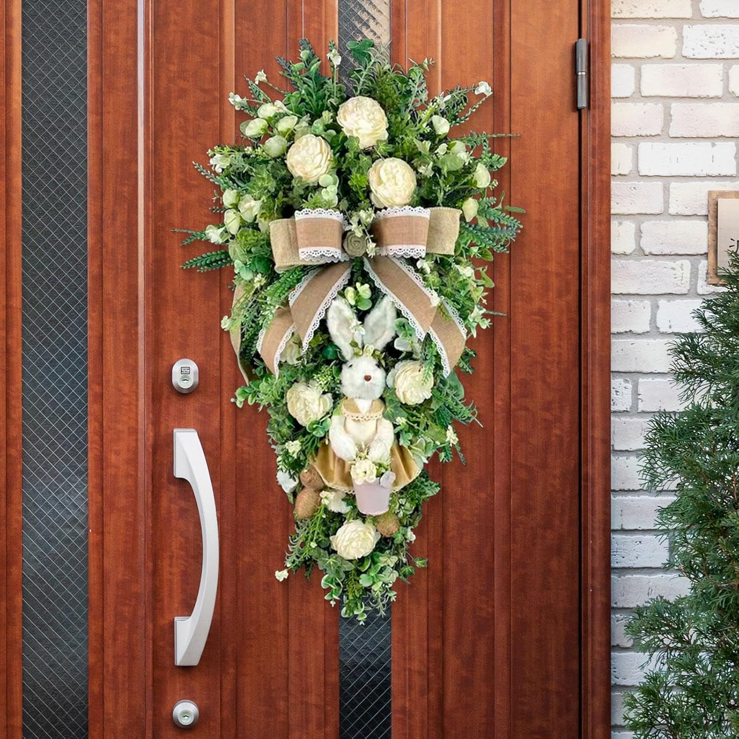 Tachiuwa Easter Teardrop Wreath Hanging Decoration