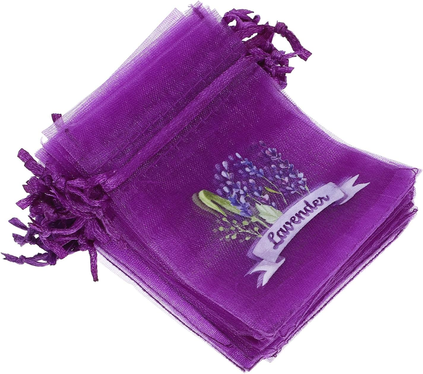 LOGOFUN 20pcs Lavender Sachet Pouches for DIY Crafts Wedding Party Supplies Purple