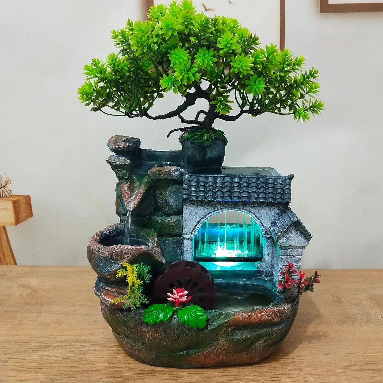 Sparkling LED Tabletop Waterfall Fountain Decor