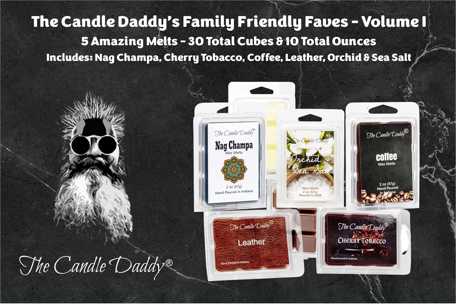 The Candle Daddy Family Friendly FAVES Volume I 5 Pack Wax Melts