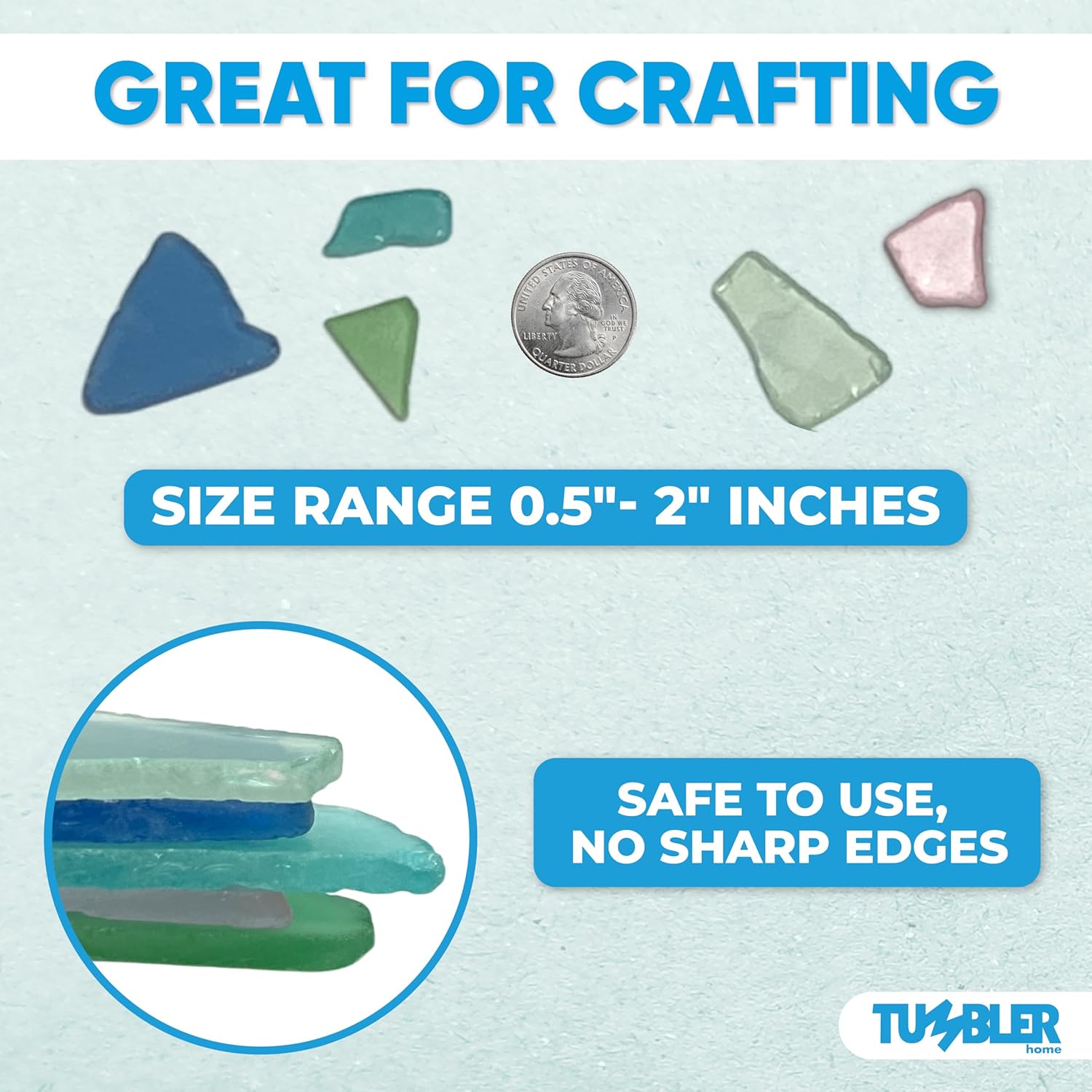 Tumbler Home Sea Glass Crafting Supplies - 12oz Assorted