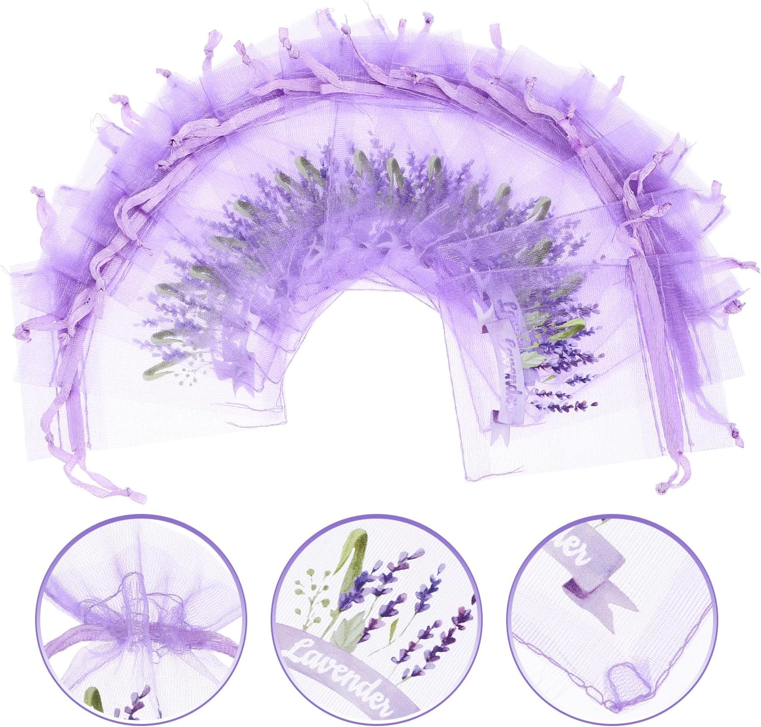 LUOZZY 80 Pcs Lavender Sachet Bags with Drawstring