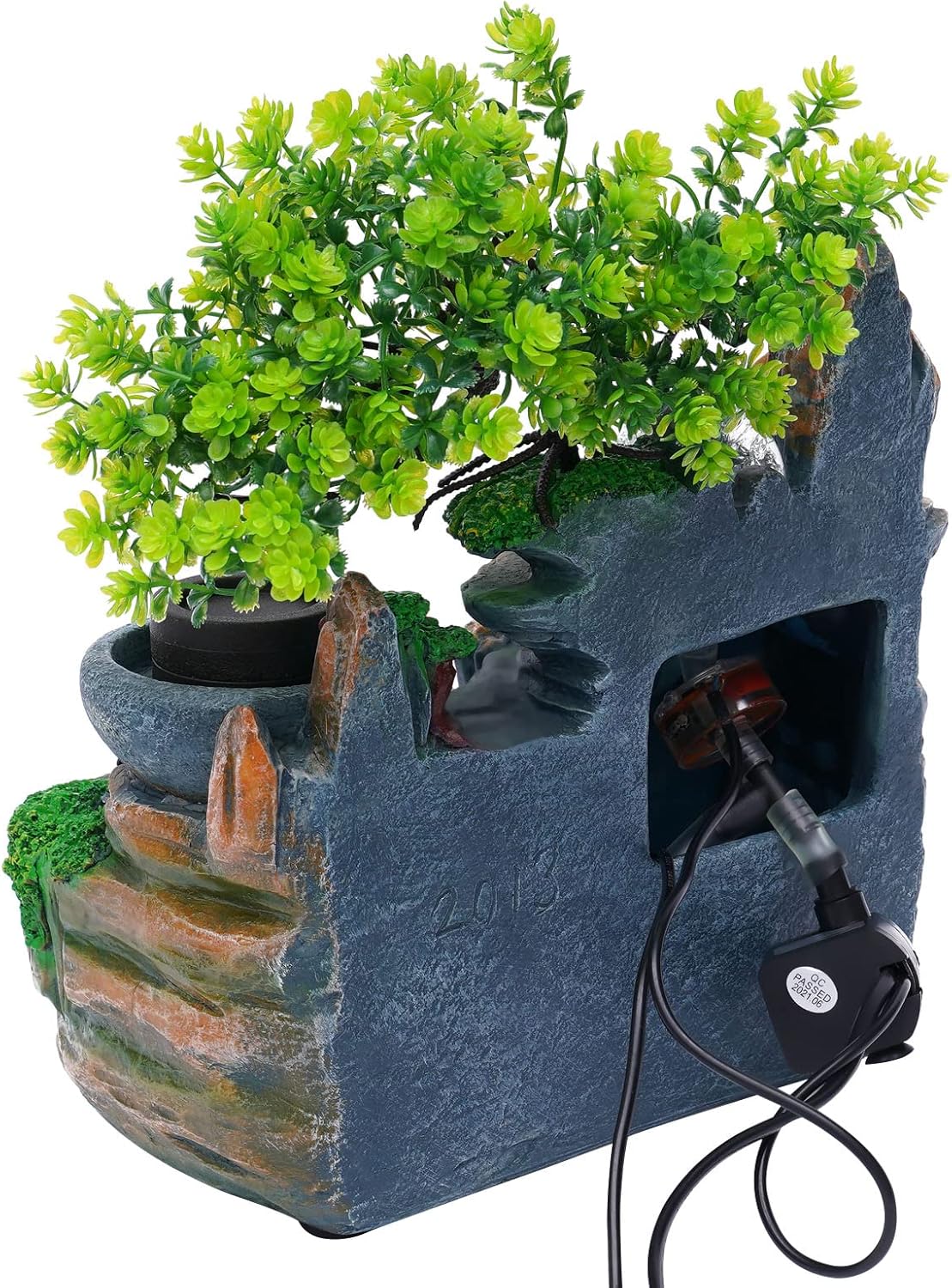 Vintoro Tabletop Fountain with LED Lights and Rockery