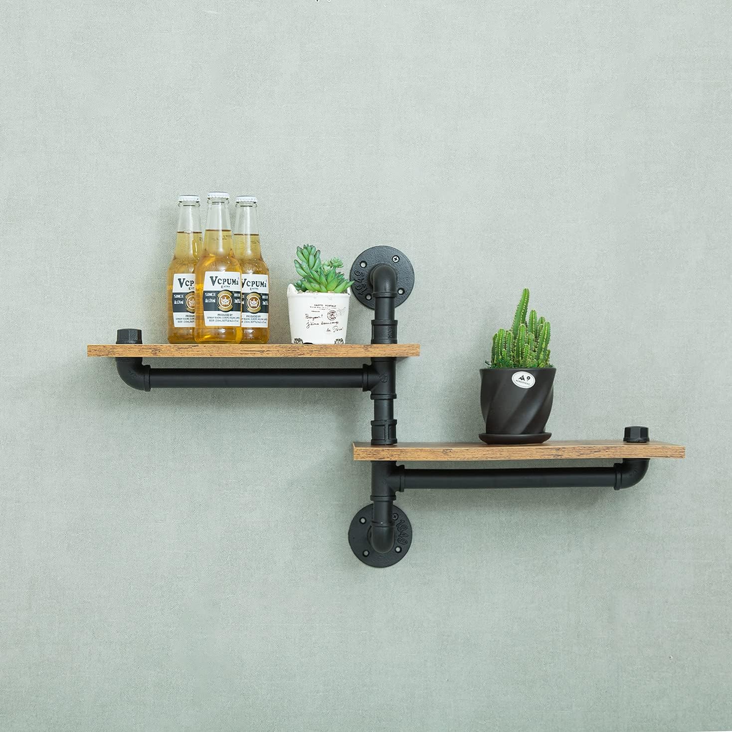 MAIKAILUN 2 Tier Industrial Shelves Wall Mounted