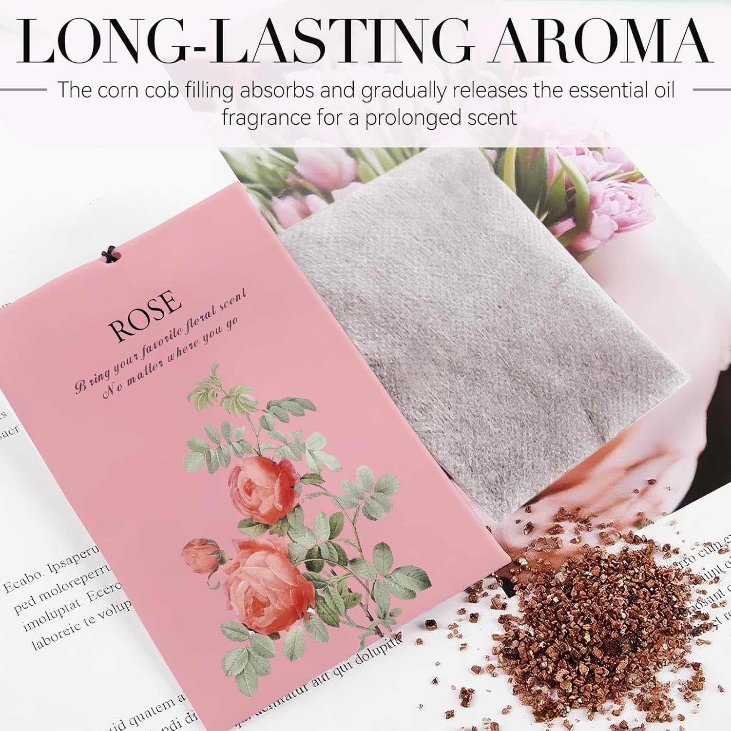 Rose Scented Sachet Bags 12 Pack Closet Freshener