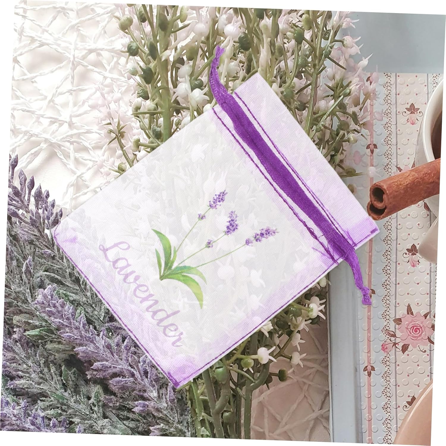 MAGICLULU 20pcs Lavender Sachet Bags Drawstring Empty Storage Pouches