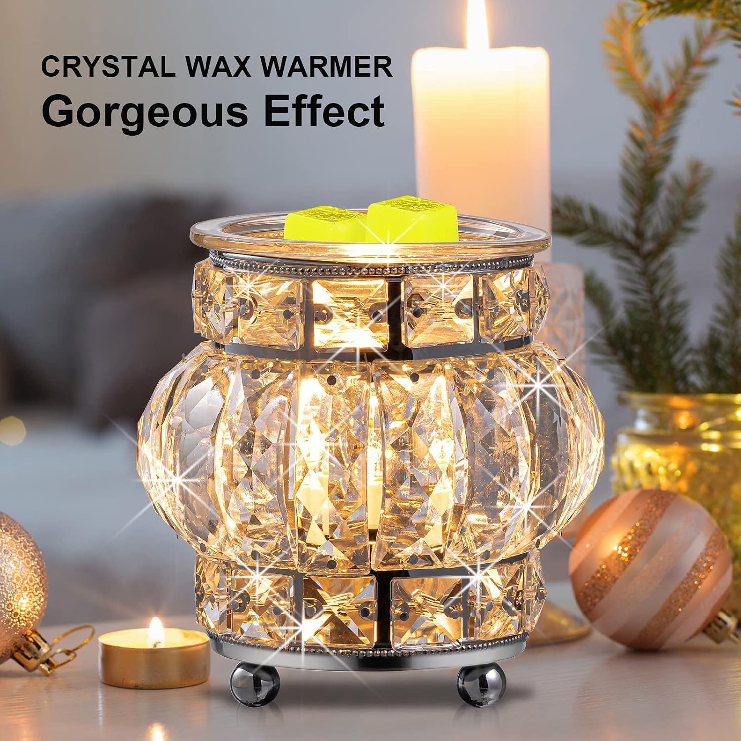 MAXWINER Electric Wax Melt Warmer with Crystal Design