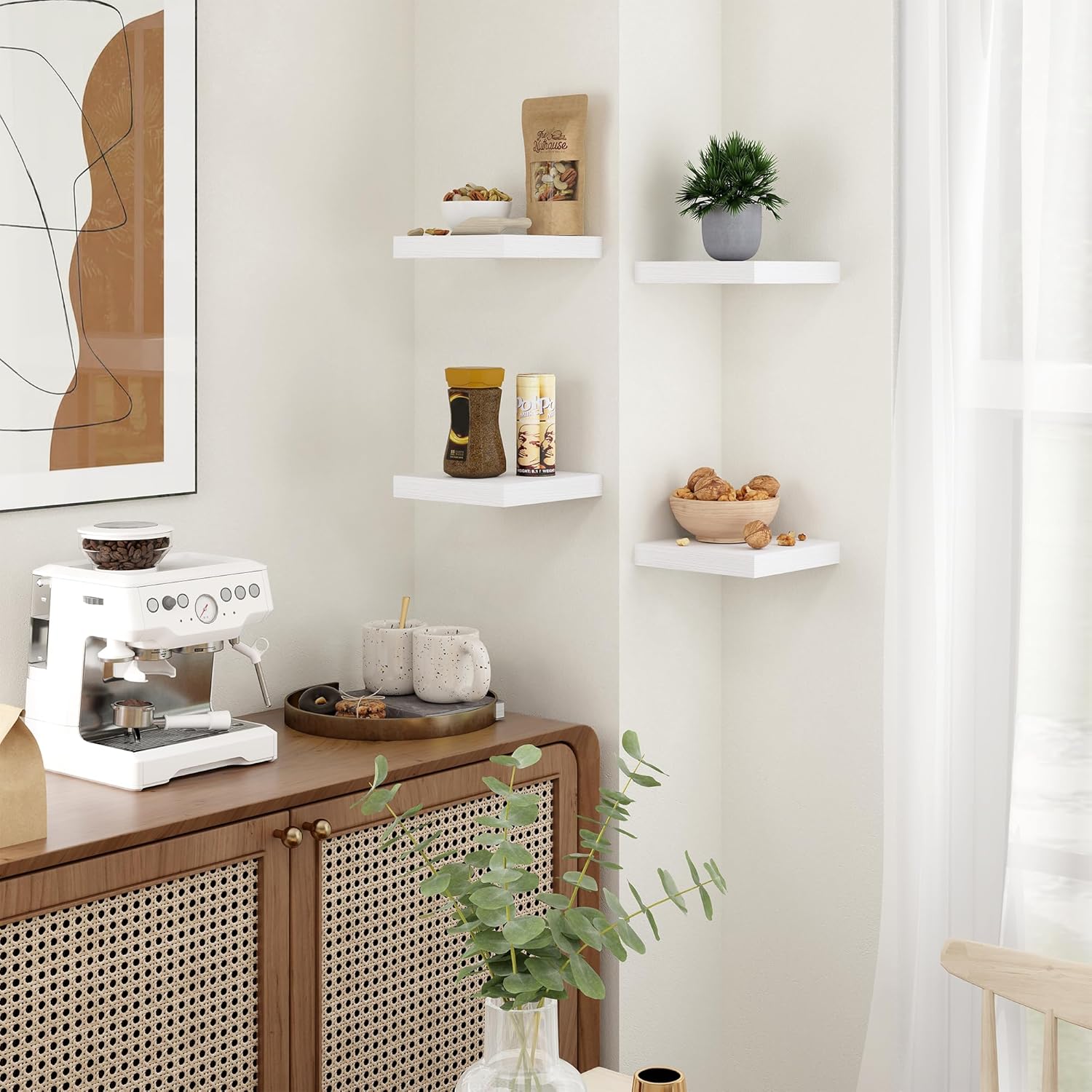 Fun Memories Set of 3 75 Inch Floating Shelves White