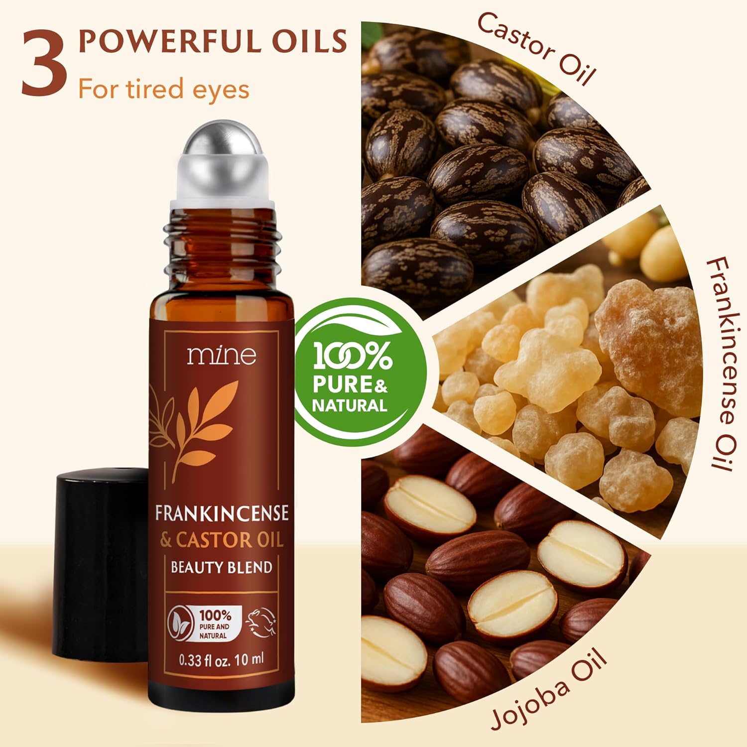 Mine Pure Castor Oil Frankincense Roll On - Hexane Free for Face