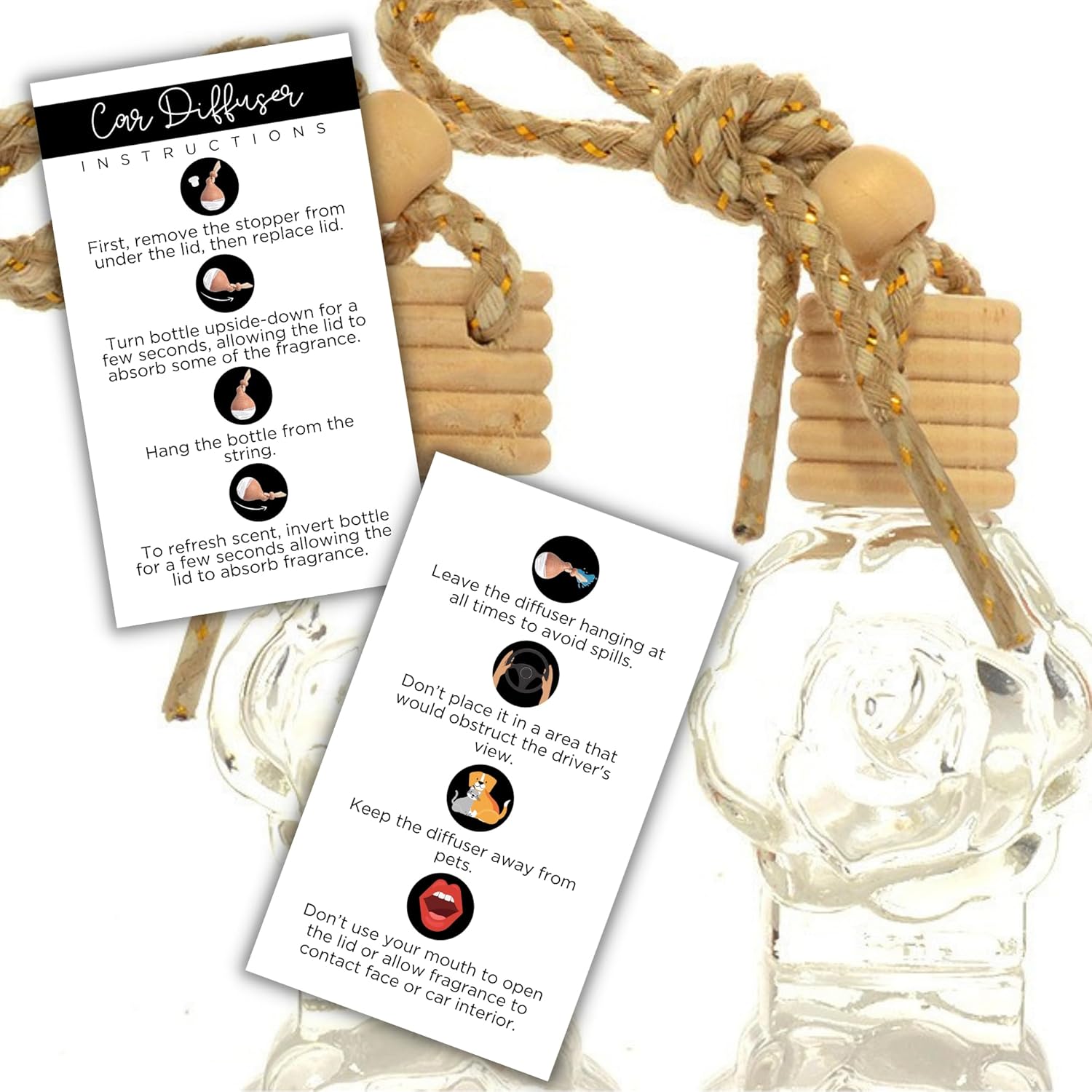 Lashicorn Car Diffuser Care Cards 50 Pack