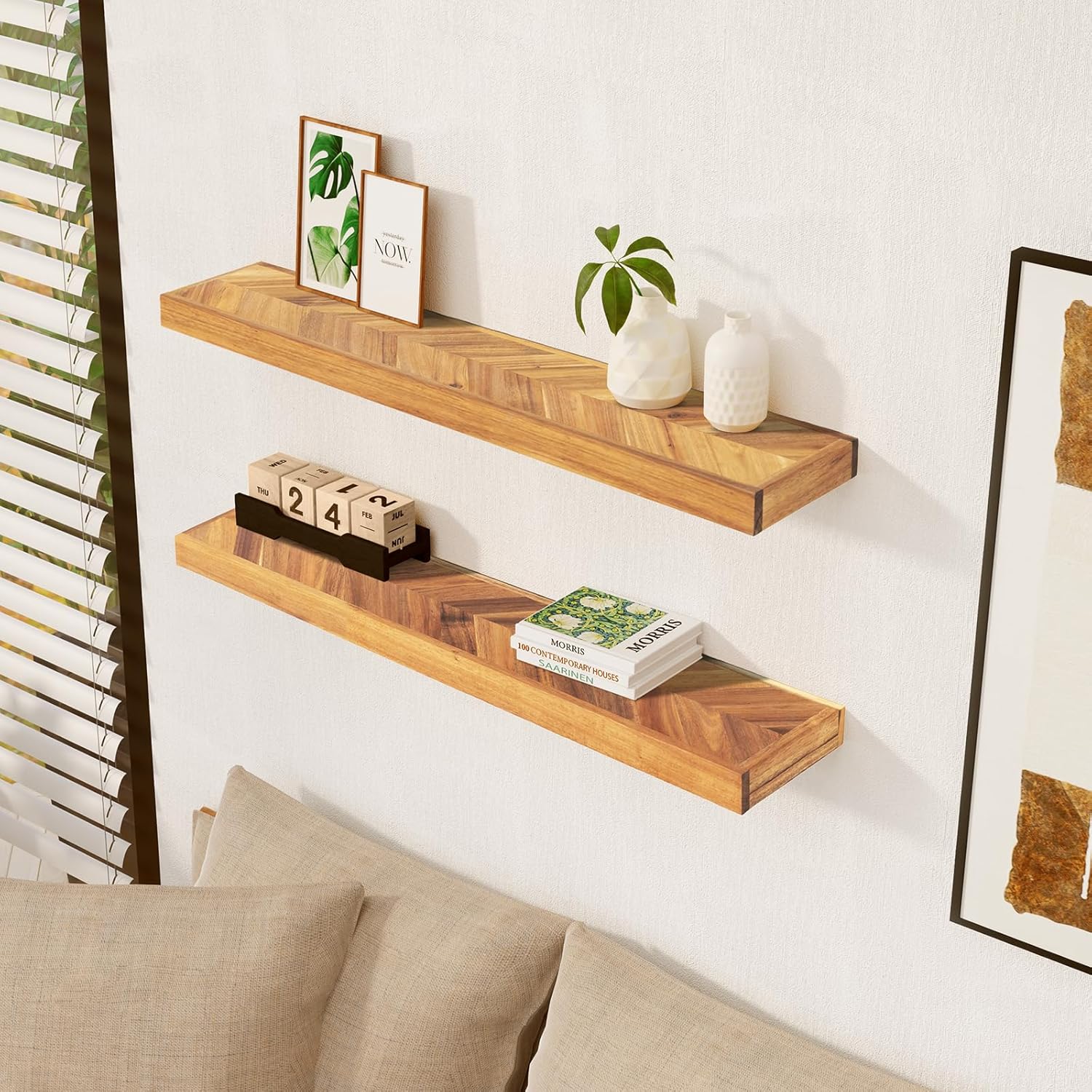 48 Rustic Farmhouse Floating Shelves Set of 2
