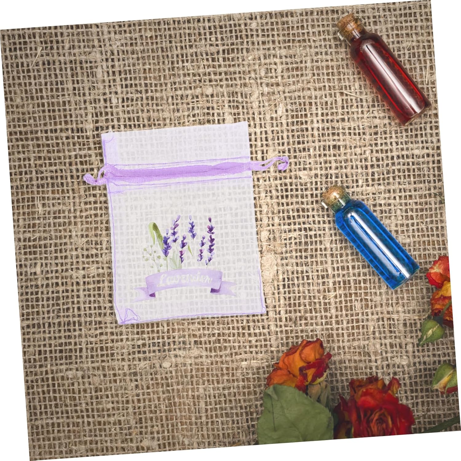 Garneck 20pcs Lavender Drawstring Bags for Home Fragrance Storage and Organization