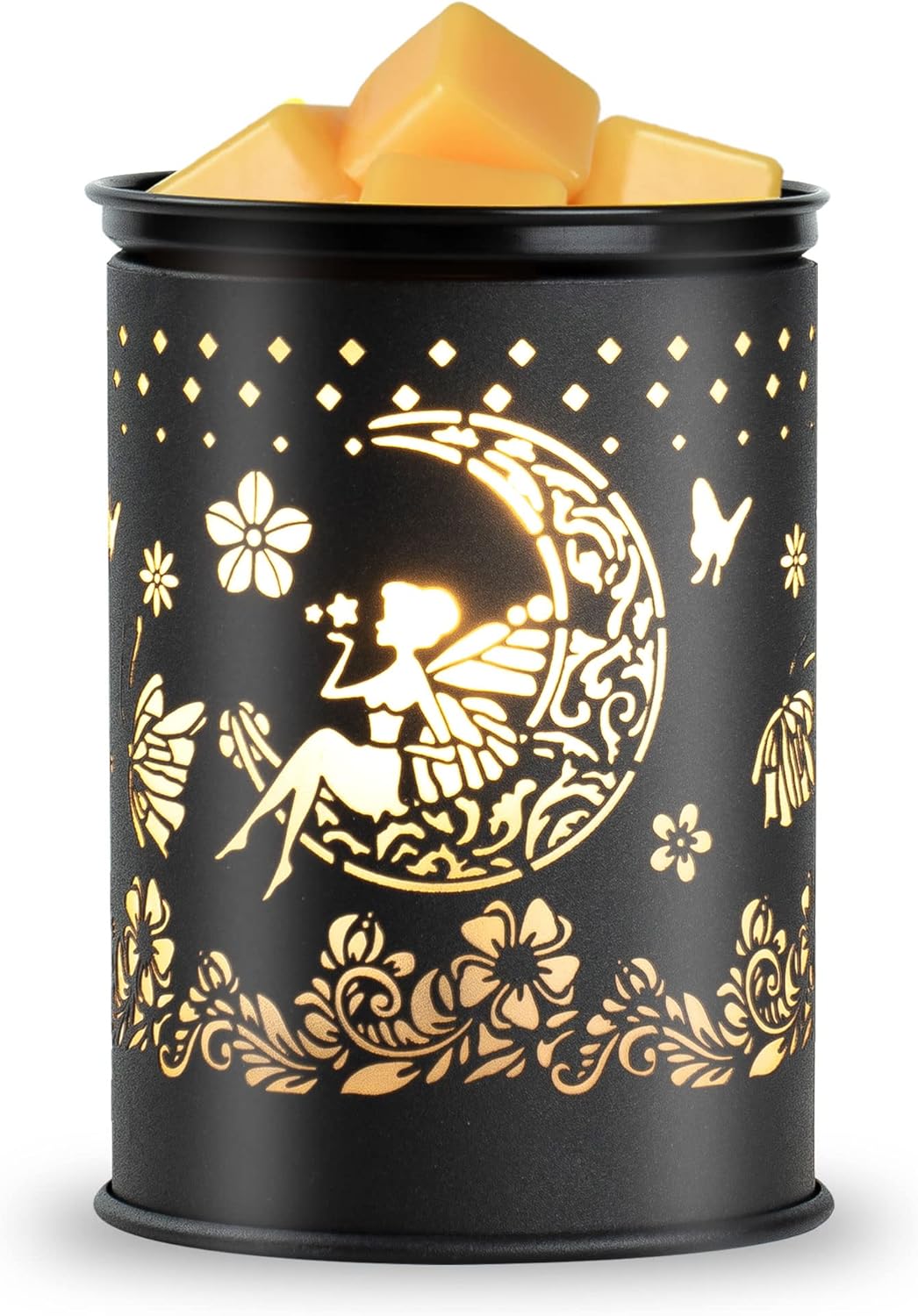 Candle Wax Warmer for Scented Wax Melts - Moon and Flower Fairy Design