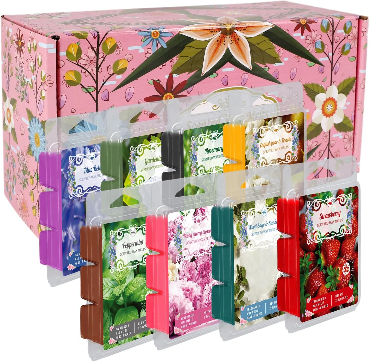 8 Natural Soy Wax Fire-Free Aromatherapy Cubes Gift Box