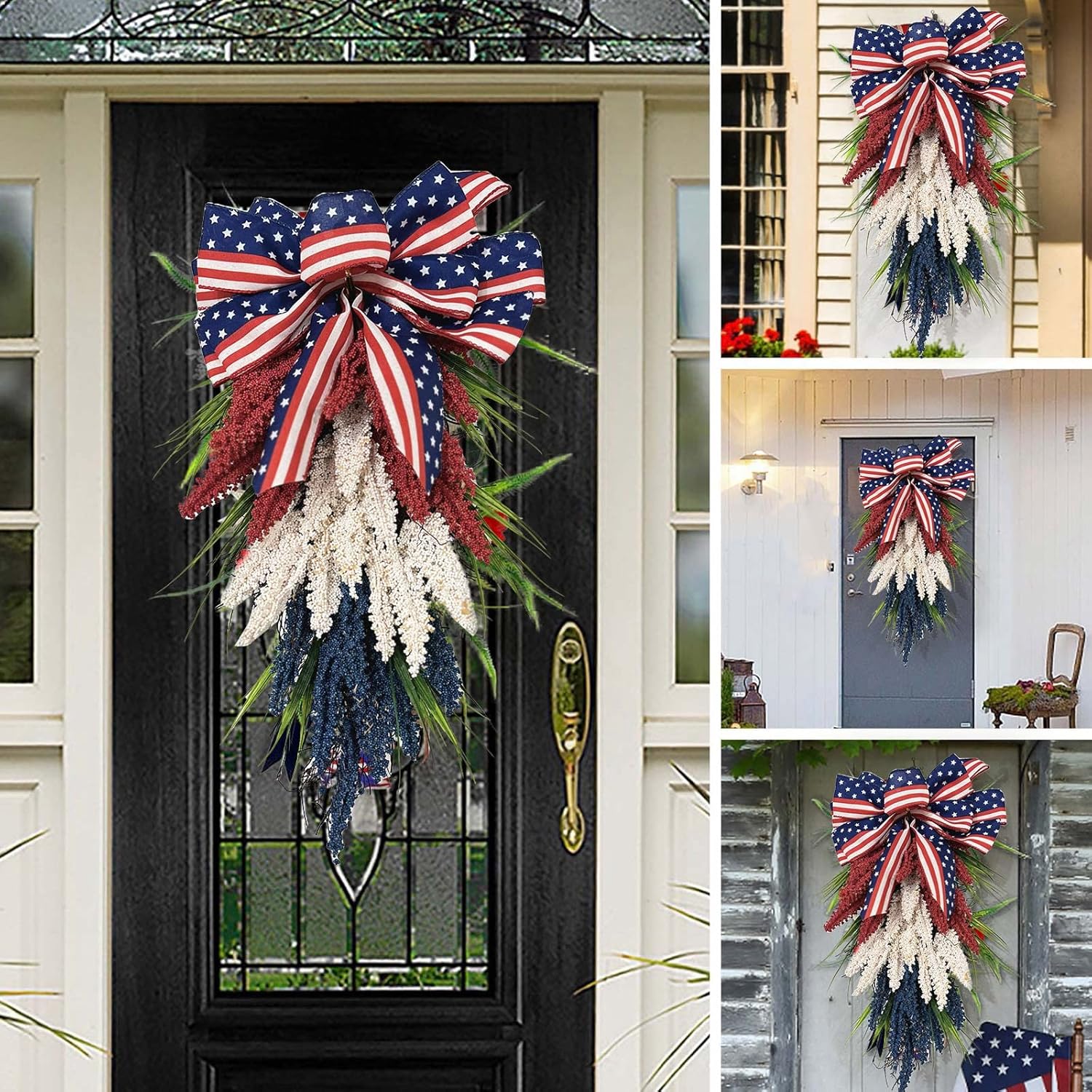 Ochine 4th of July Patriotic Wreath Front Door Decor