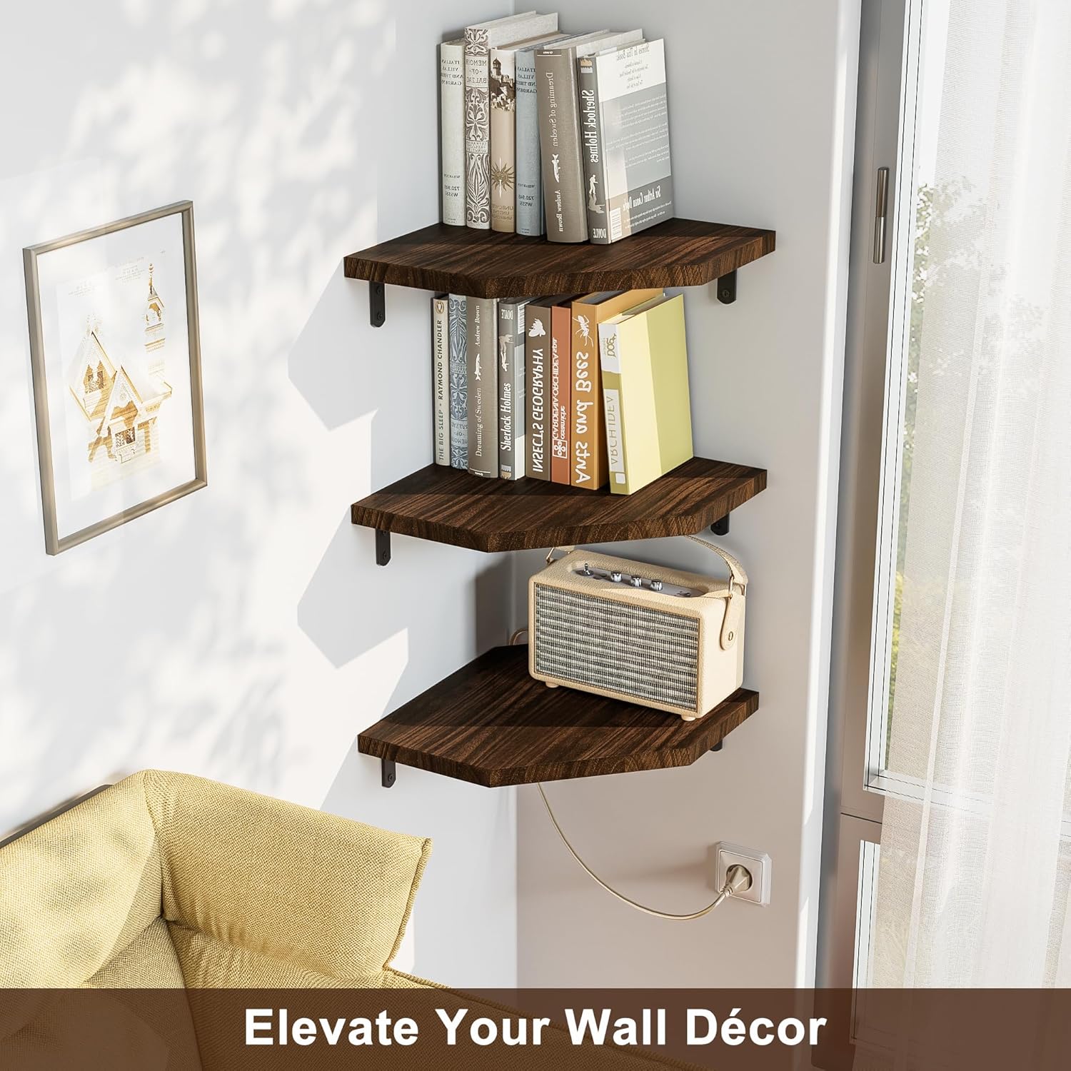 Alsonerbay Corner Shelf Wall Mount Set of 3