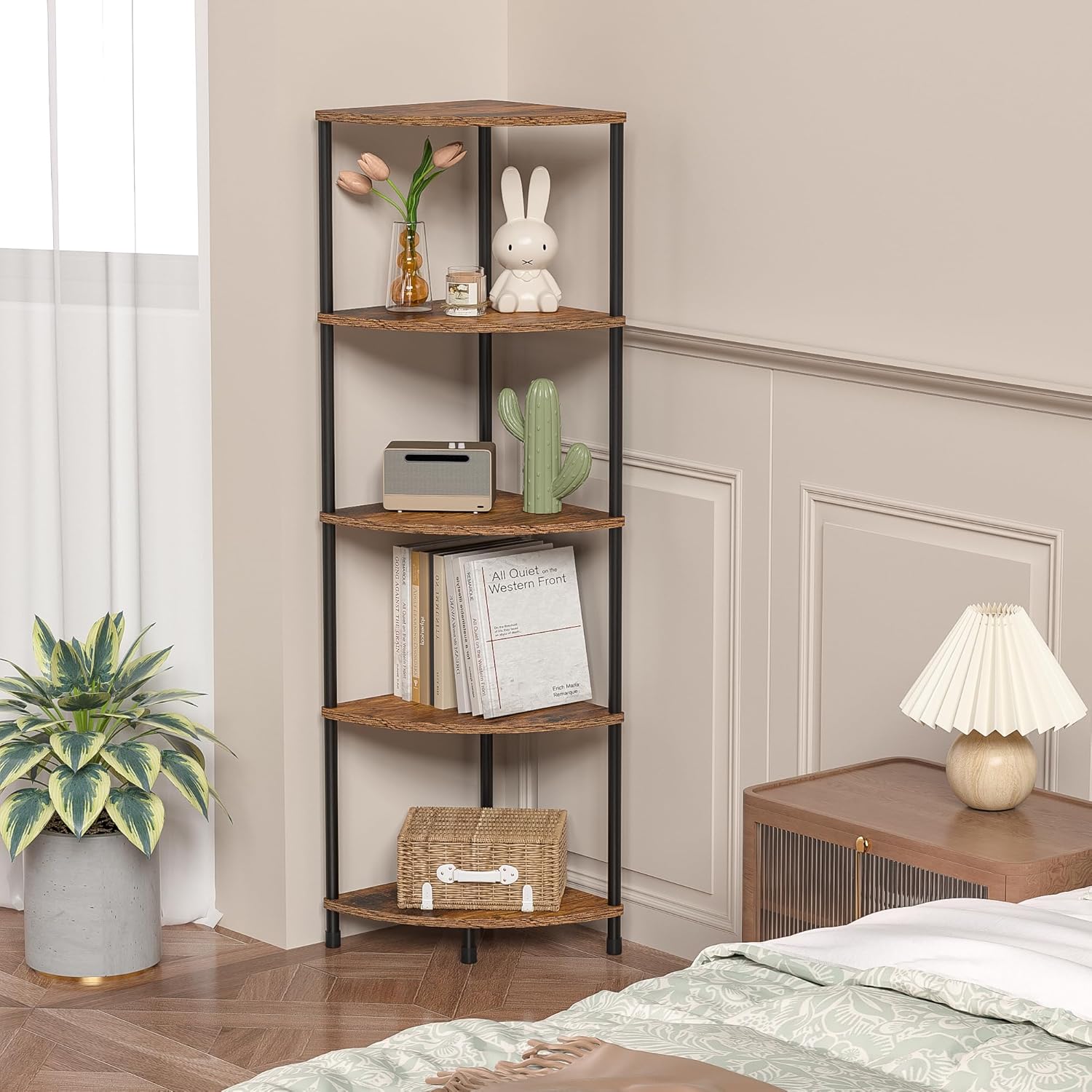 Greatseas 5 Tier Tall Corner Plant Stand Shelf