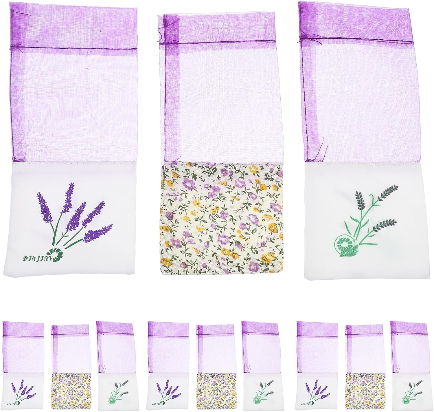 LOGOFUN 15pcs Breathable Mesh Sachet Bags - Purple