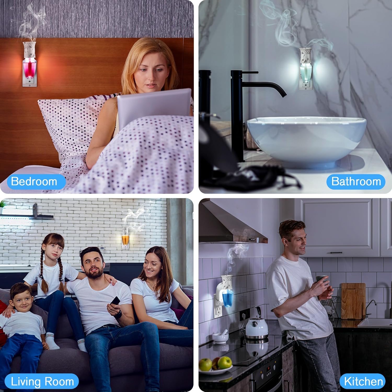 4 Pcs Wall Fragrance Plug with Night Light