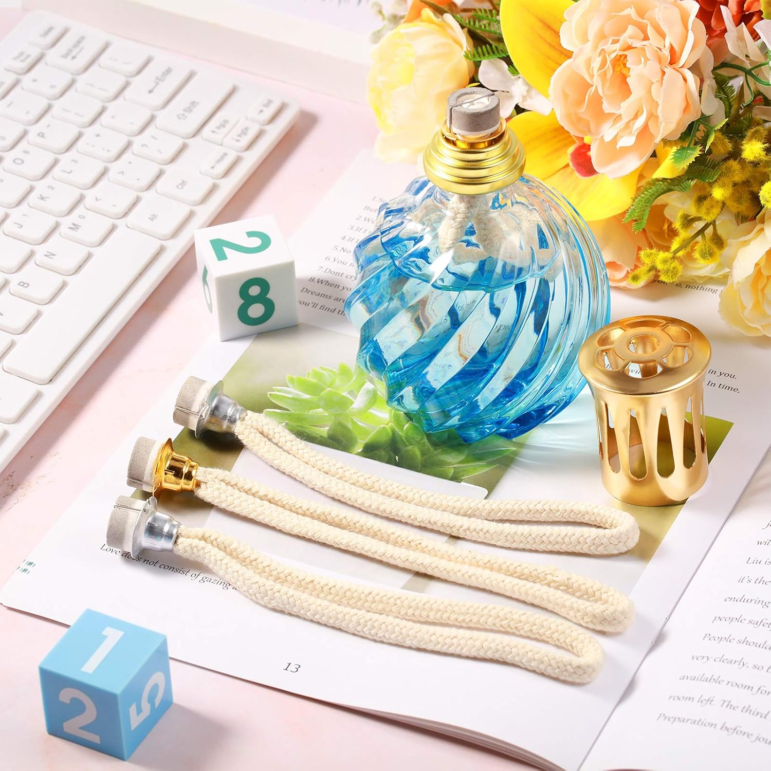 4 Piece Oil Lamp Wick Replacement for Aromatherapy Diffuser