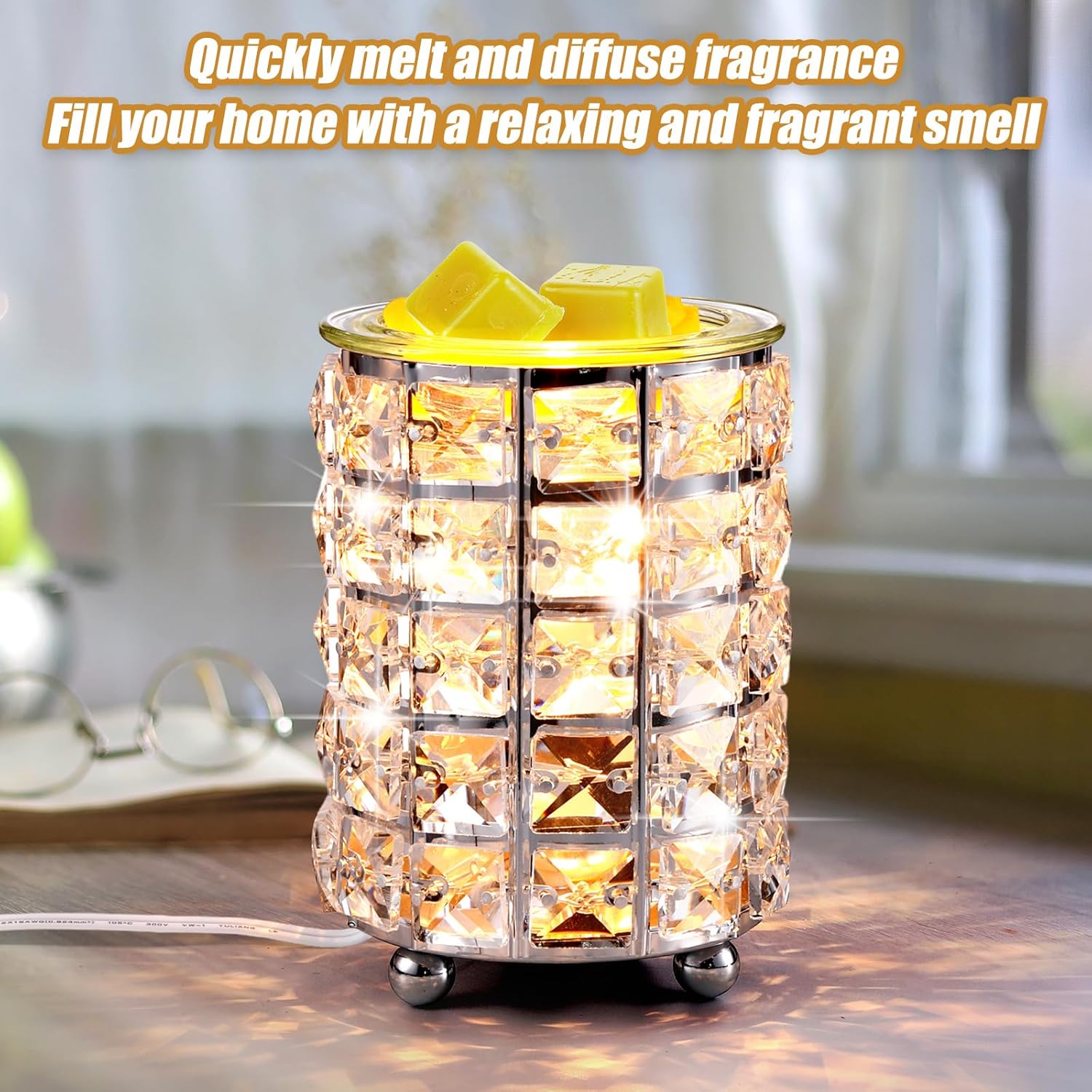 2 Pcs Crystal Wax Melt Warmer for Home Decor