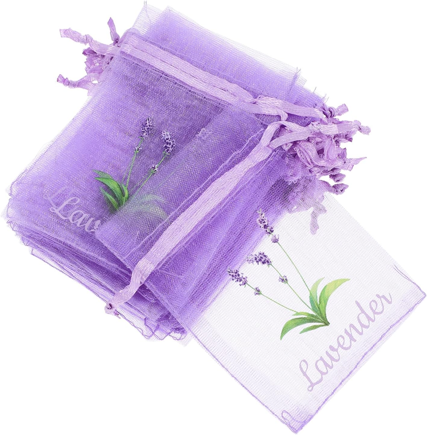 LOGOFUN 20PCS Lavender Sachet Drawstring Bags for Home Fragrance