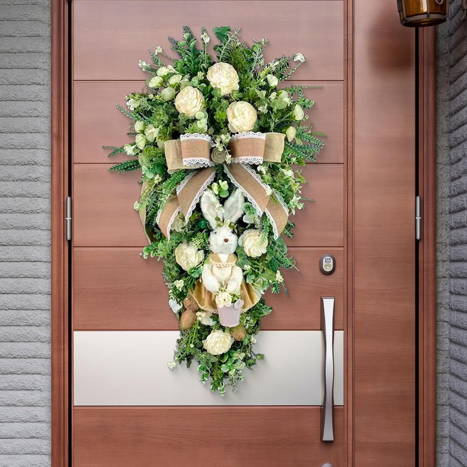 Tachiuwa Easter Teardrop Wreath Hanging Decoration