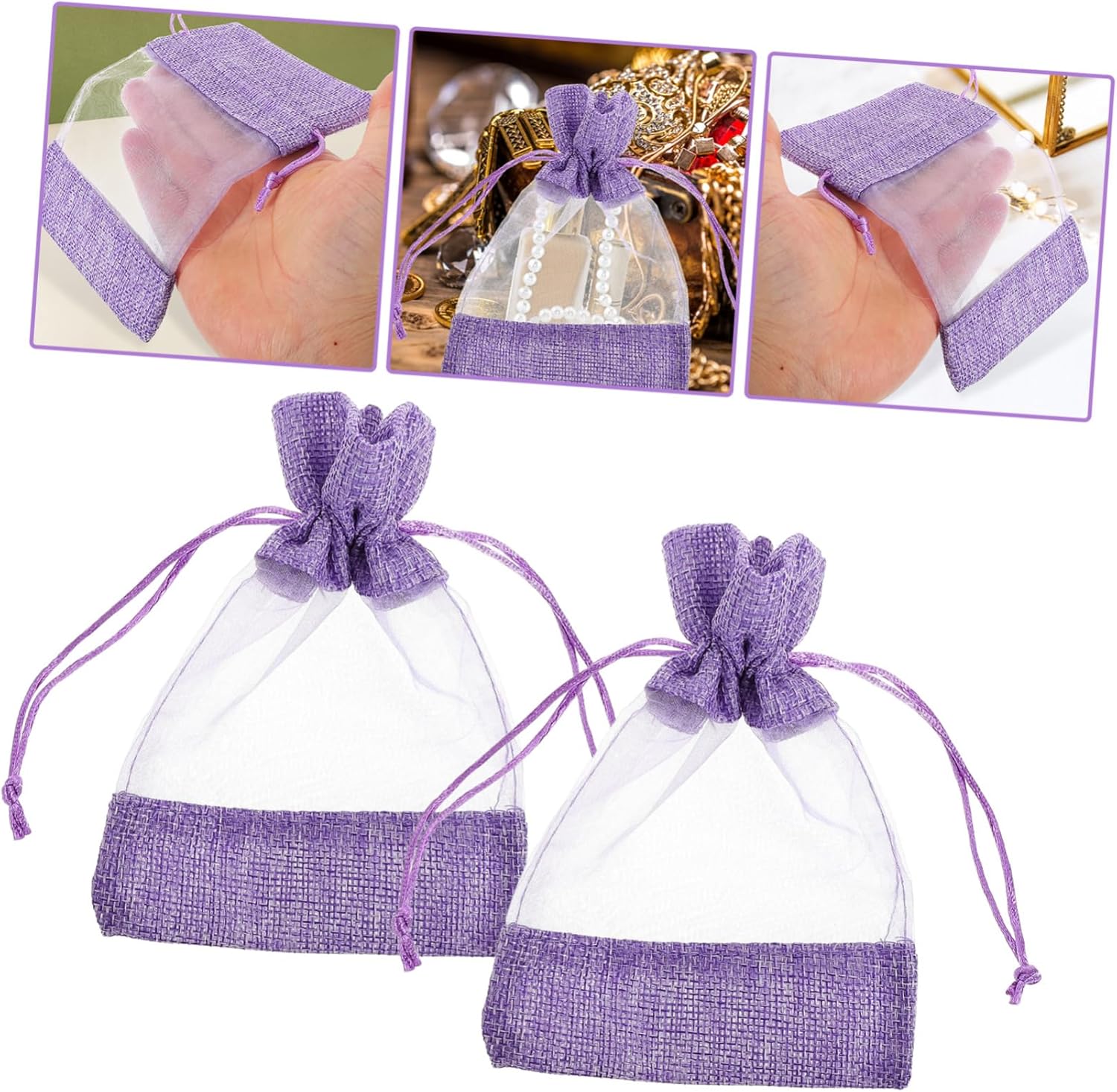 MAGICLULU 10 Pcs Empty Lavender Sachet Bags with Drawstring Closure