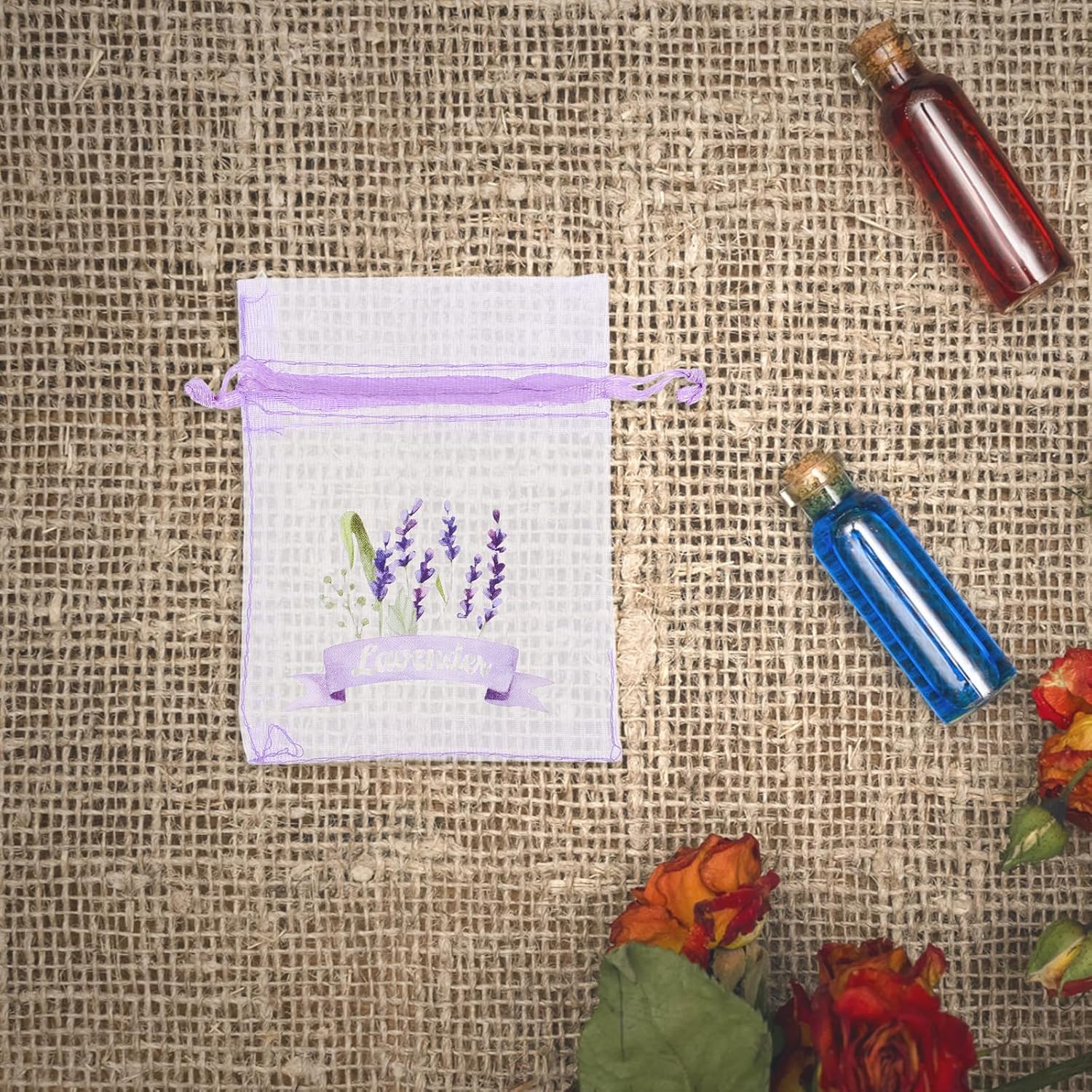 LOGOFUN 20pcs Lavender Sachet Bags for Home Decor
