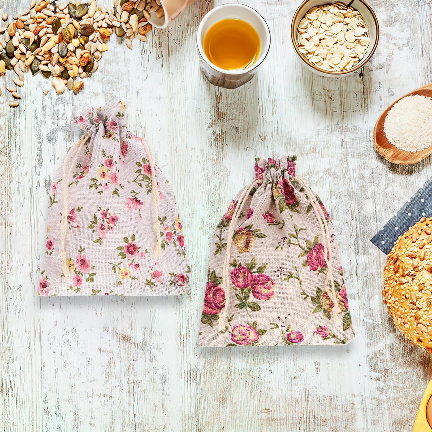 LOGOFUN 4pcs Drawstring Sachet Bag for Home Decor