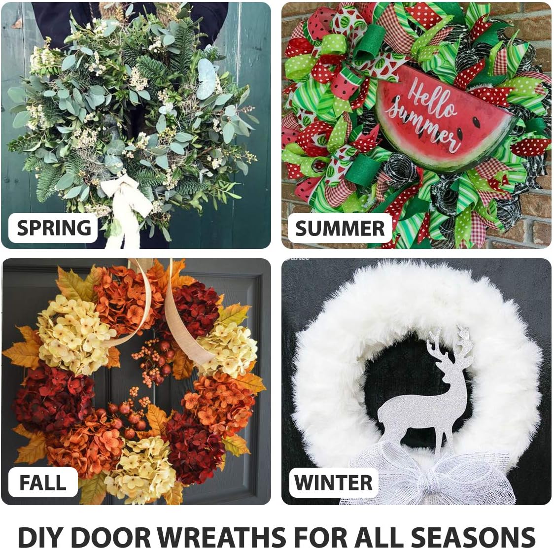 6 Pack 8 Inch Metal Wreath Frame with Hooks and Burlap