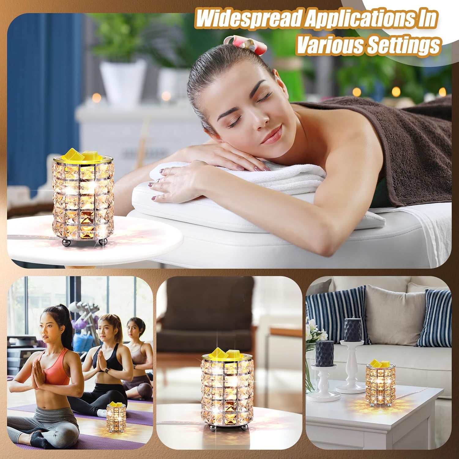 2 Pcs Crystal Wax Melt Warmer for Home Decor