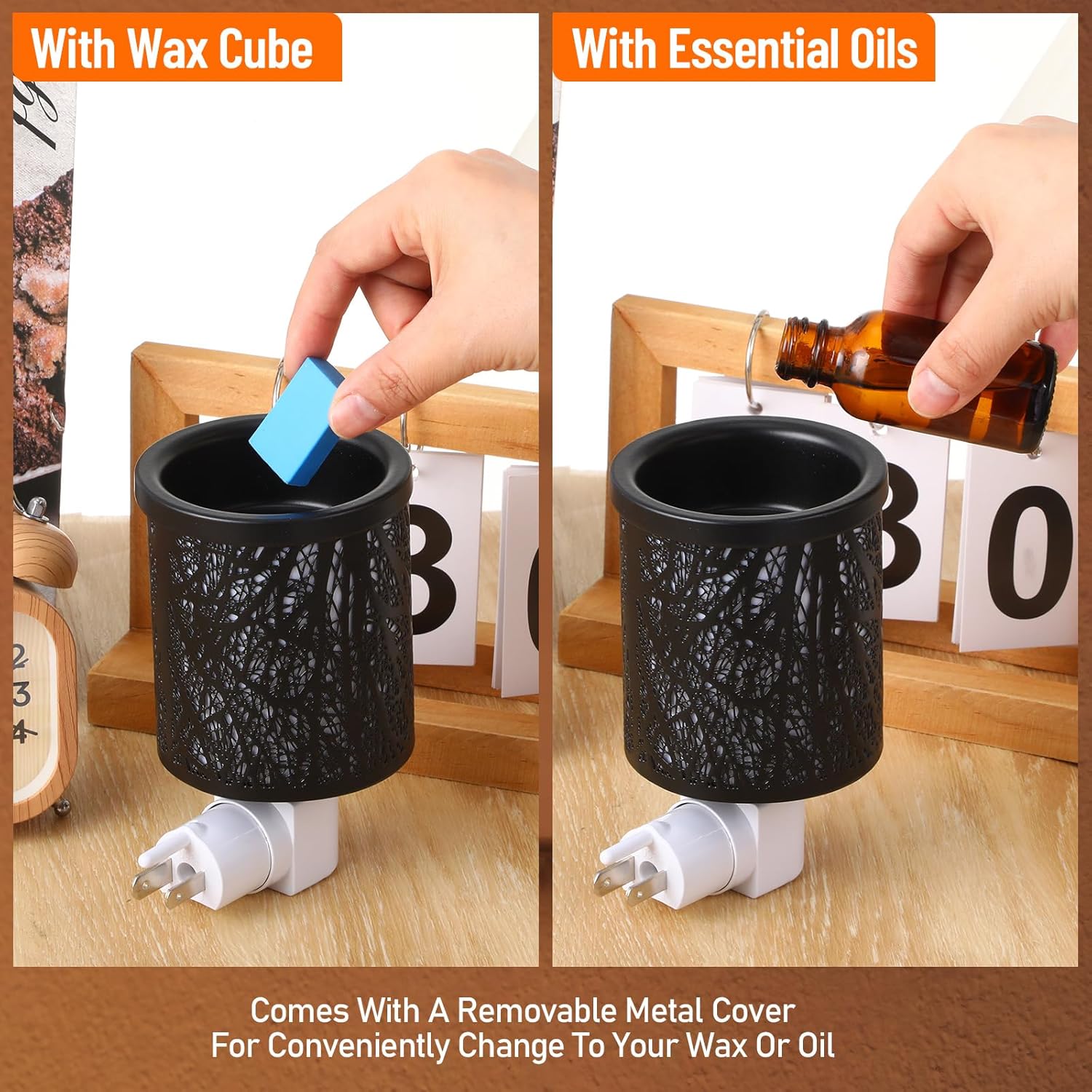 Tujoe 4 Pack Wall Plug Wax Melt Warmer with Metal Burner
