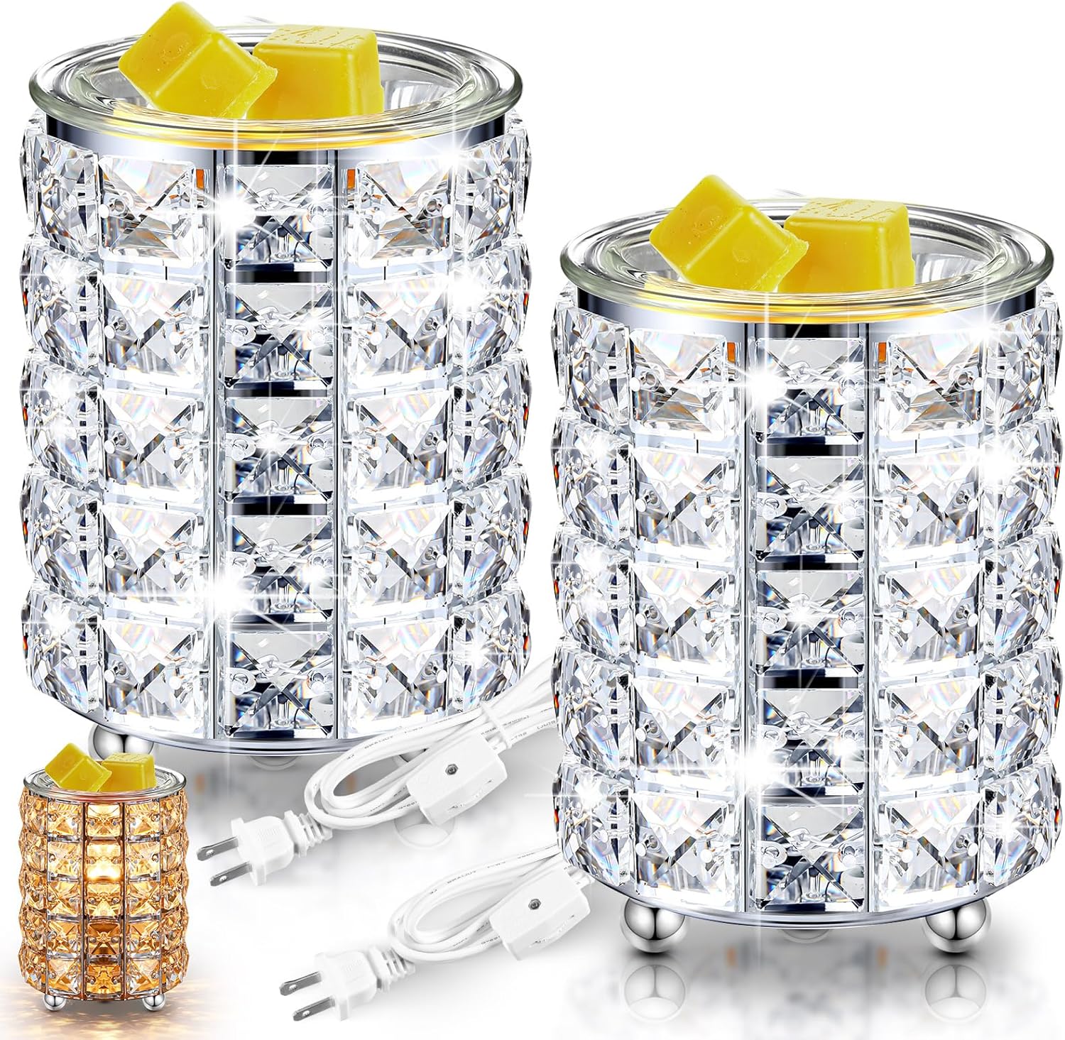 2 Pcs Crystal Wax Melt Warmer for Home Decor
