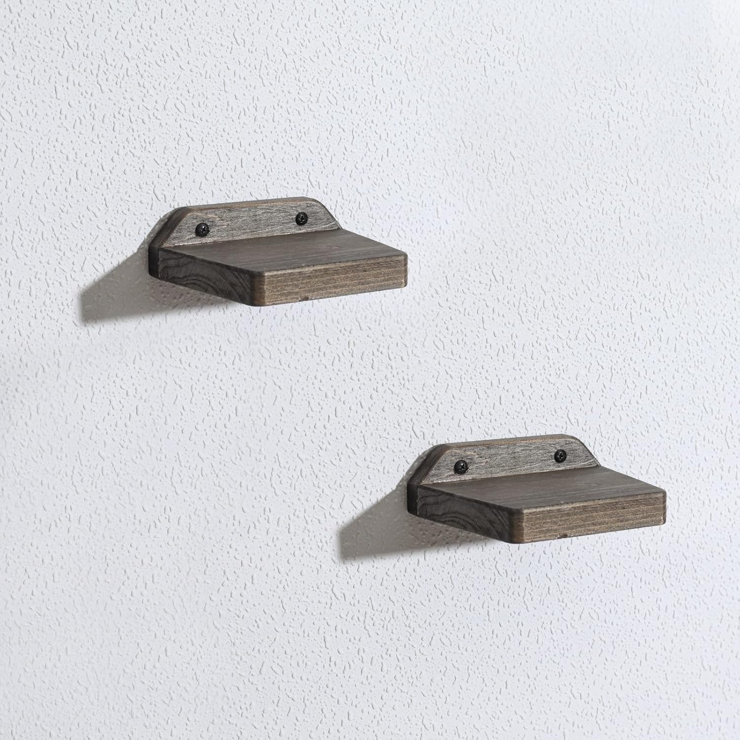 Freezing Point 5 Inch Floating Wall Shelves Set of 2 Natural Wood