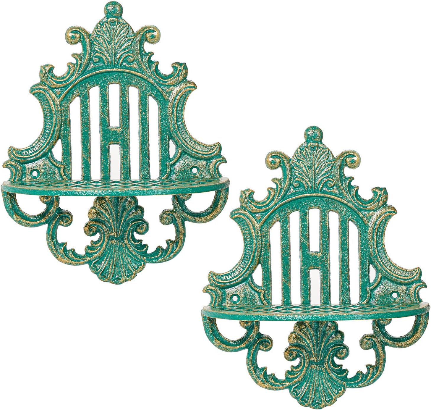 Sungmor 2PC Gothic Floating Shelves Heavy Duty Cast Iron Wall Mount
