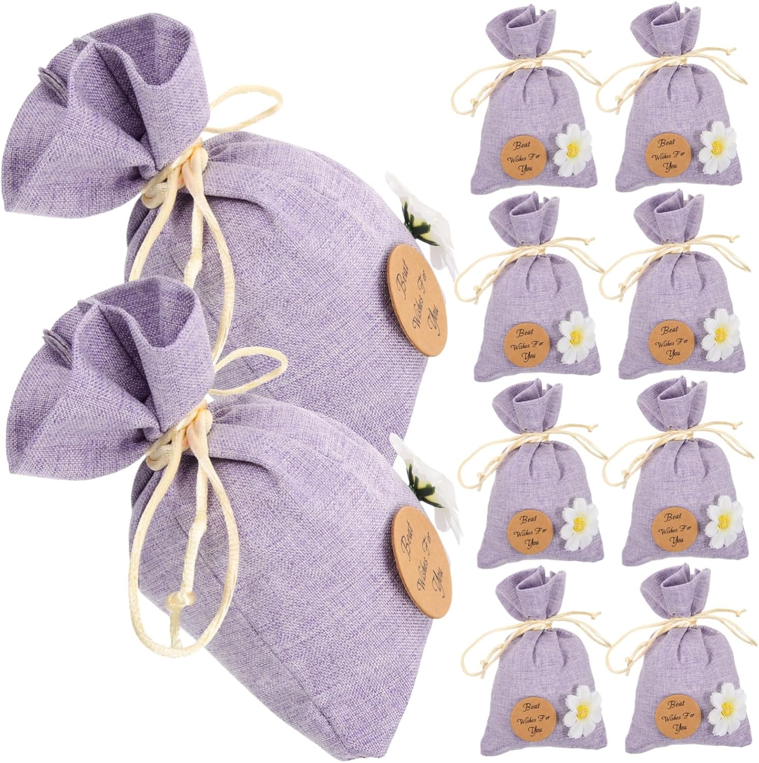 PRETYZOOM 10pcs Lavender Scented Sachet Bags for Jewelry and Dried Flowers