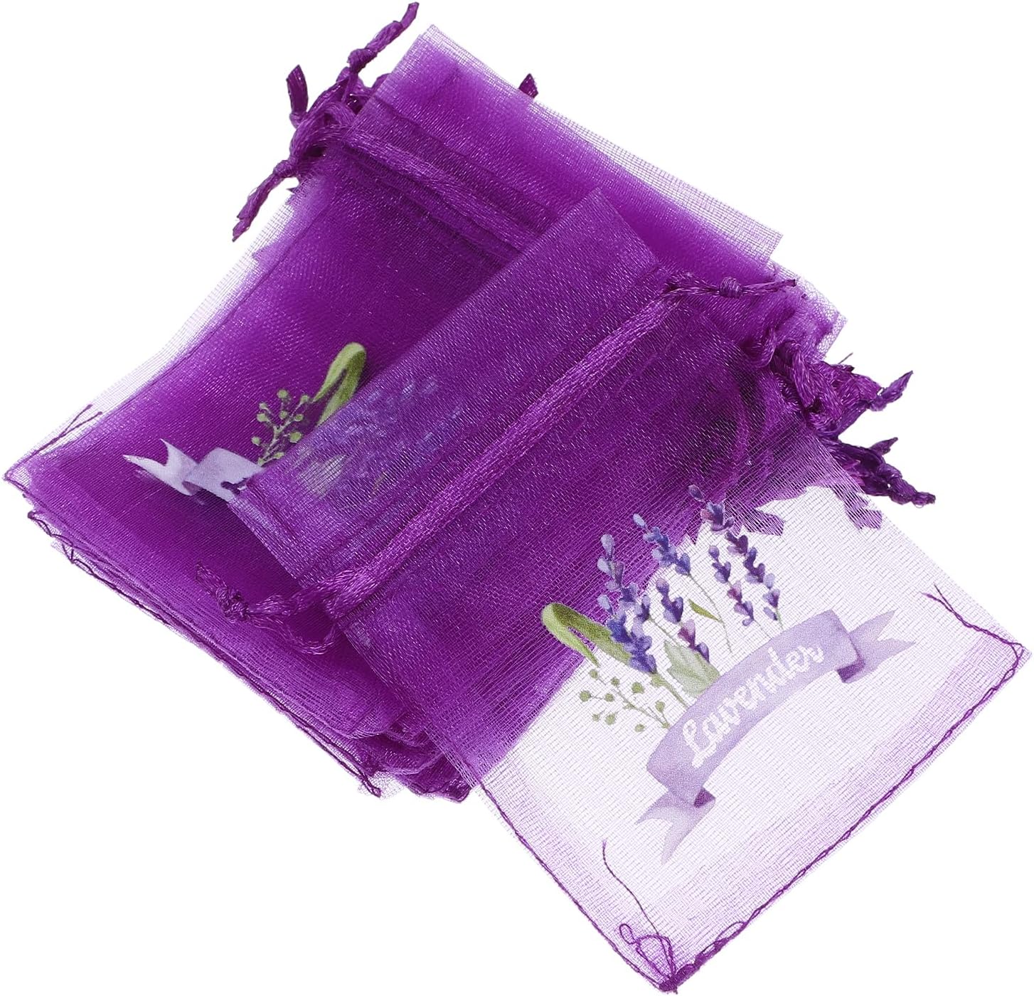 LOGOFUN 20pcs Lavender Sachet Pouches for DIY Crafts Wedding Party Supplies Purple
