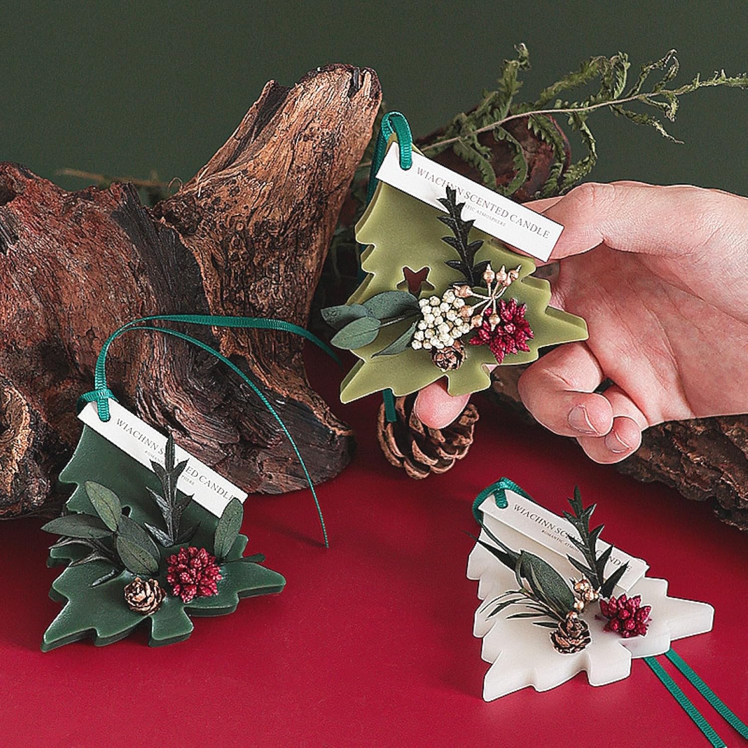 3 Pack Scented Wax Sachets with Christmas Tree Design