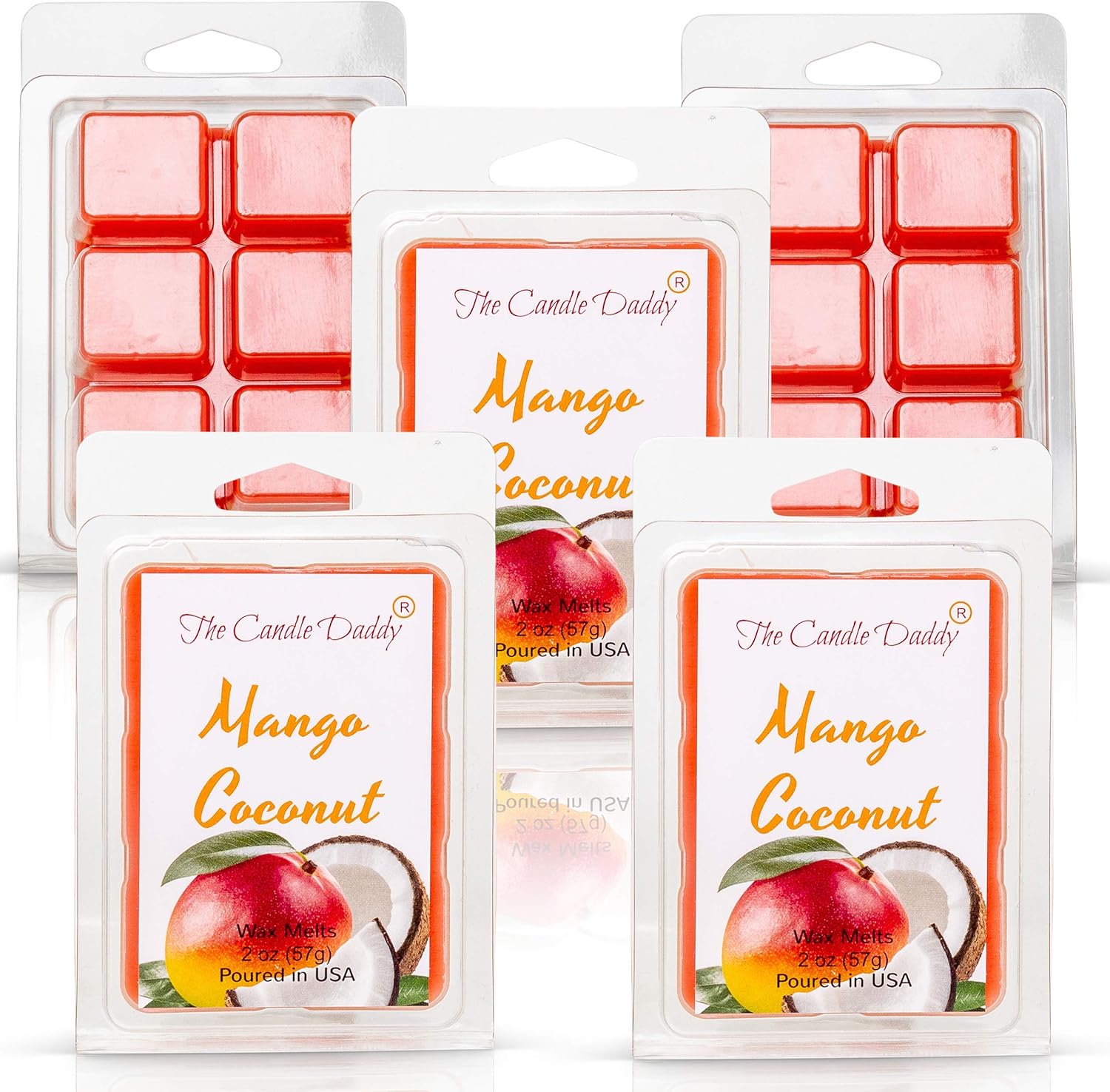 The Candle Daddy Mango Coconut Scented Wax Melts 2 Oz 6 Cubes